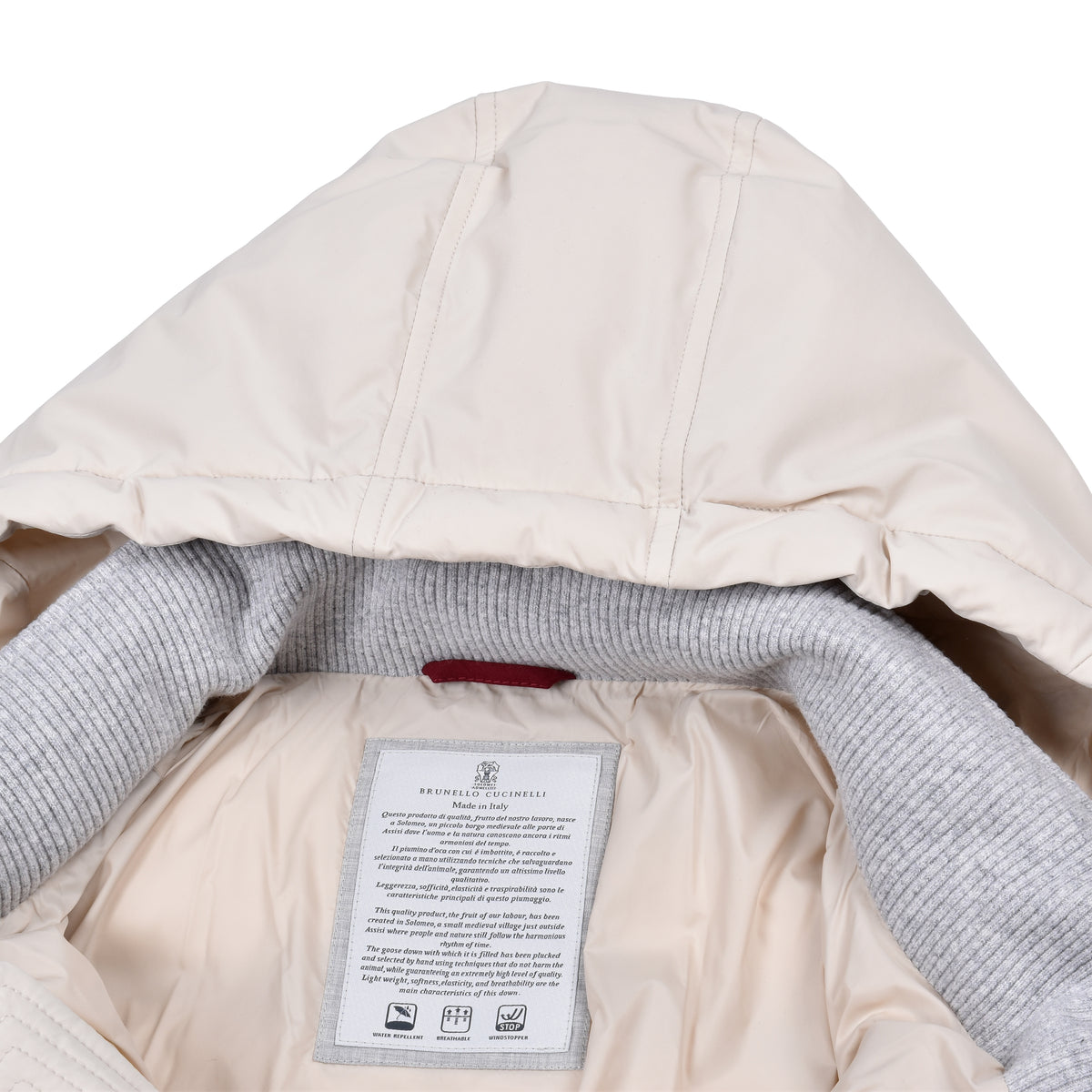 BRUNELLO CUCINELLI MEN'S OFF WHITE QUILTED JACKET