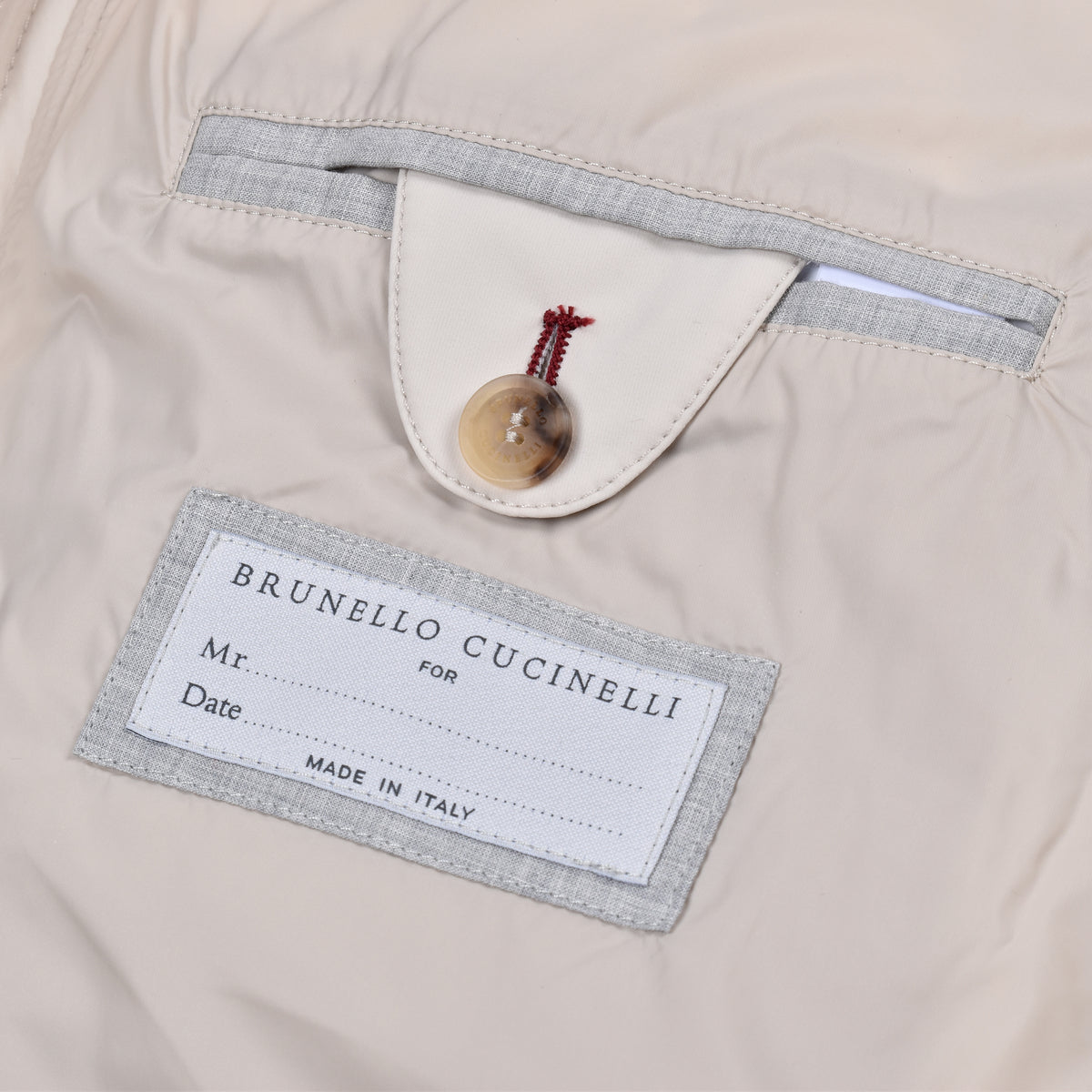 BRUNELLO CUCINELLI MEN'S OFF WHITE QUILTED JACKET