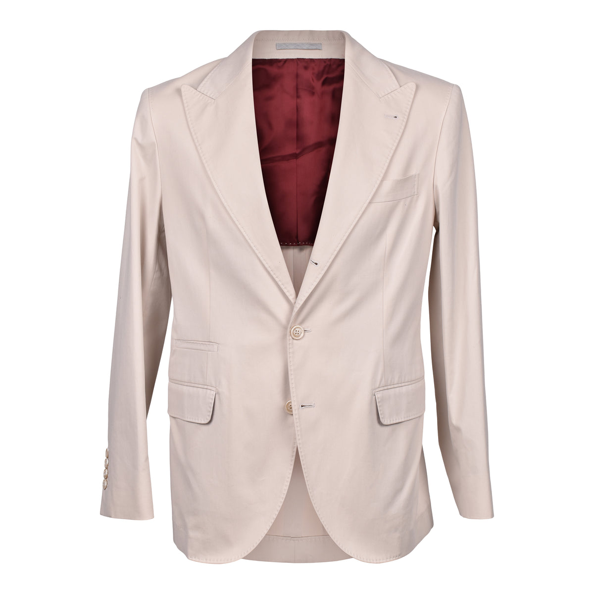 BRUNELLO CUCINELLI MEN'S BEIGE COTTON CASUAL SUIT