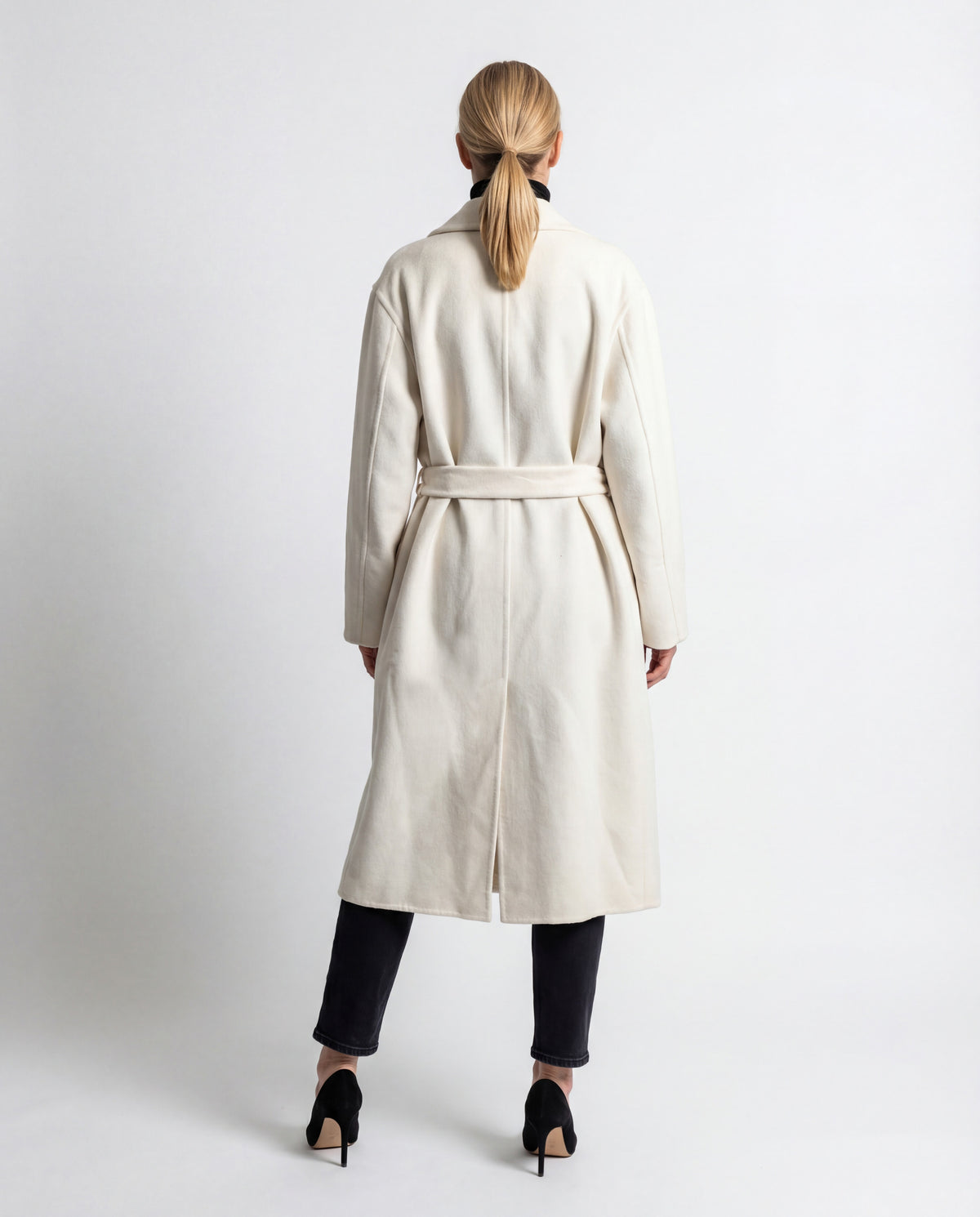 BRUNELLO CUCINELLI WOMEN'S OFF WHITE CASHMERE BELTED JACKET