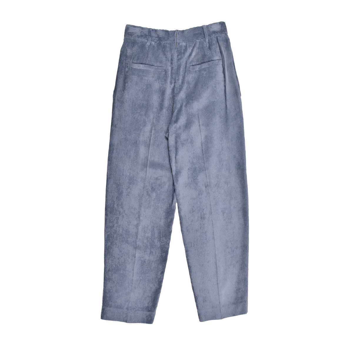BRUNELLO CUCINELLI WOMEN'S BLUE PLEATED CORDUROY TROUSERS