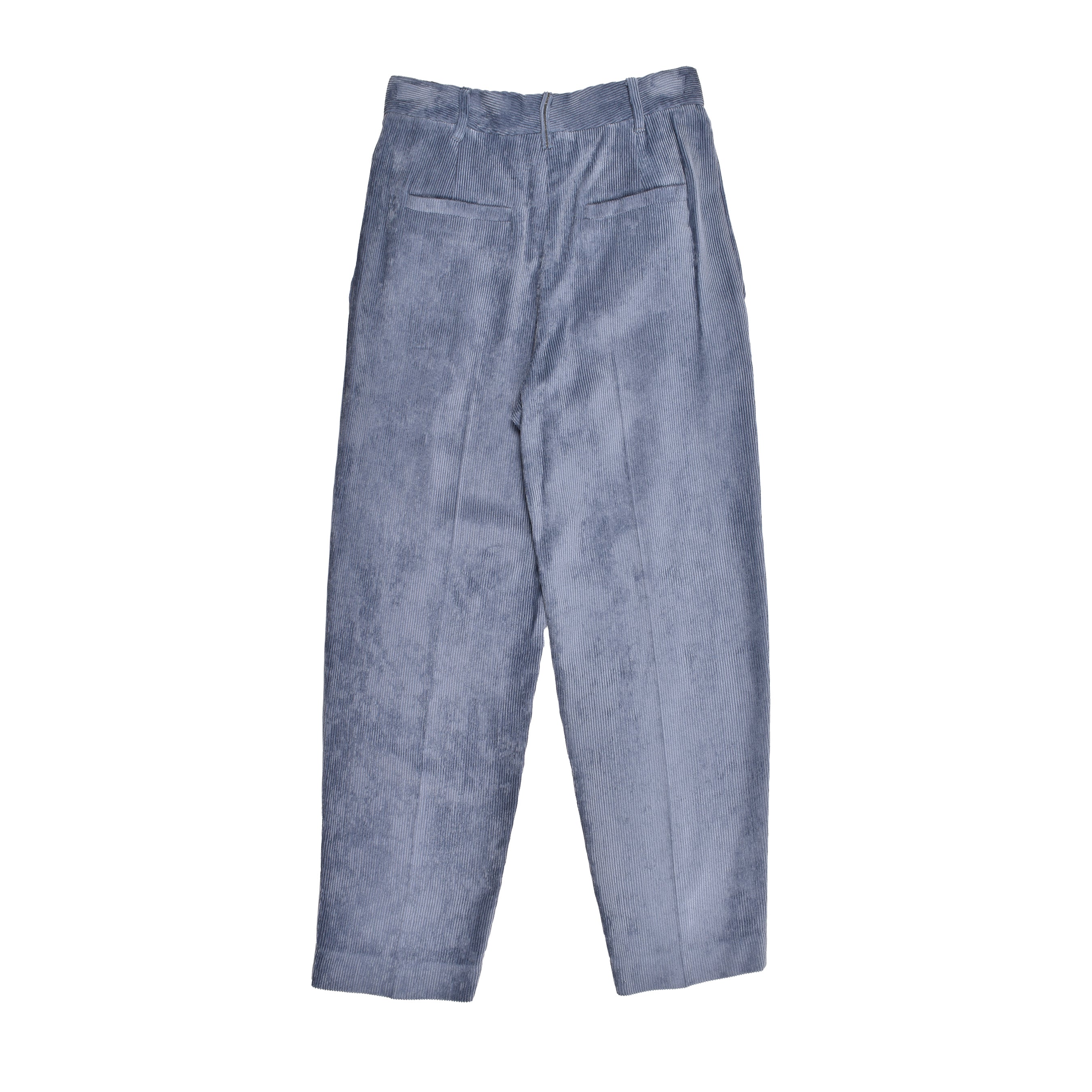 BRUNELLO CUCINELLI WOMEN'S BLUE CORDUROY PLEATED TROUSERS