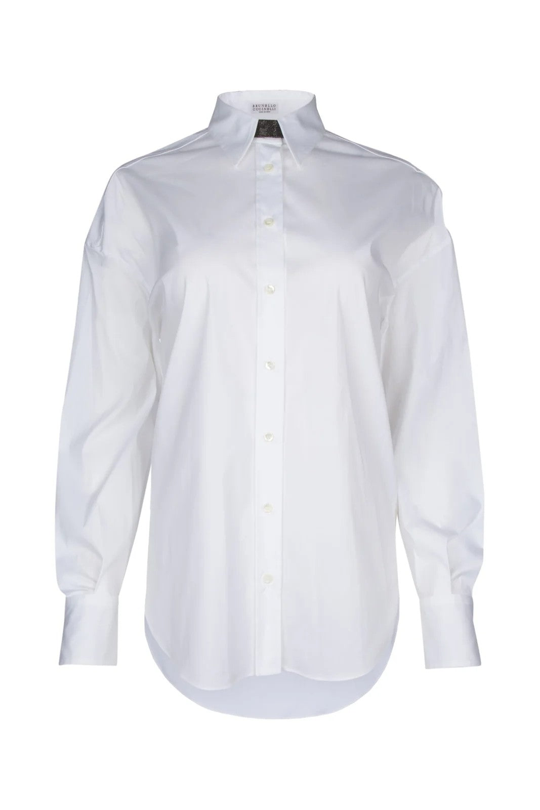 BRUNELLO CUCINELLI WOMEN'S OPTICAL WHITE BUTTON-UP SHIRT