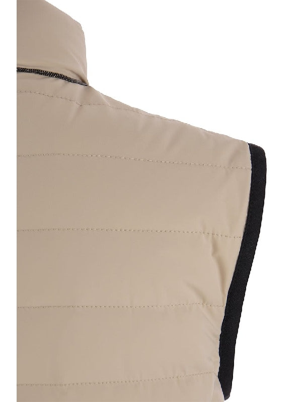 BRUNELLO CUCINELLI WOMEN'S CLAY QUILTED SLEEVELESS JACKET