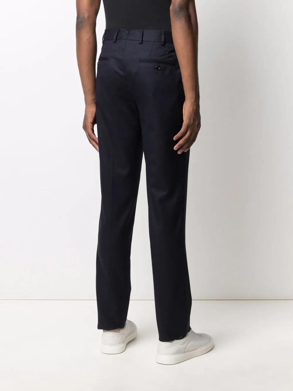 BRUNELLO CUCINELLI MEN'S BLACK TAILORED TROUSERS