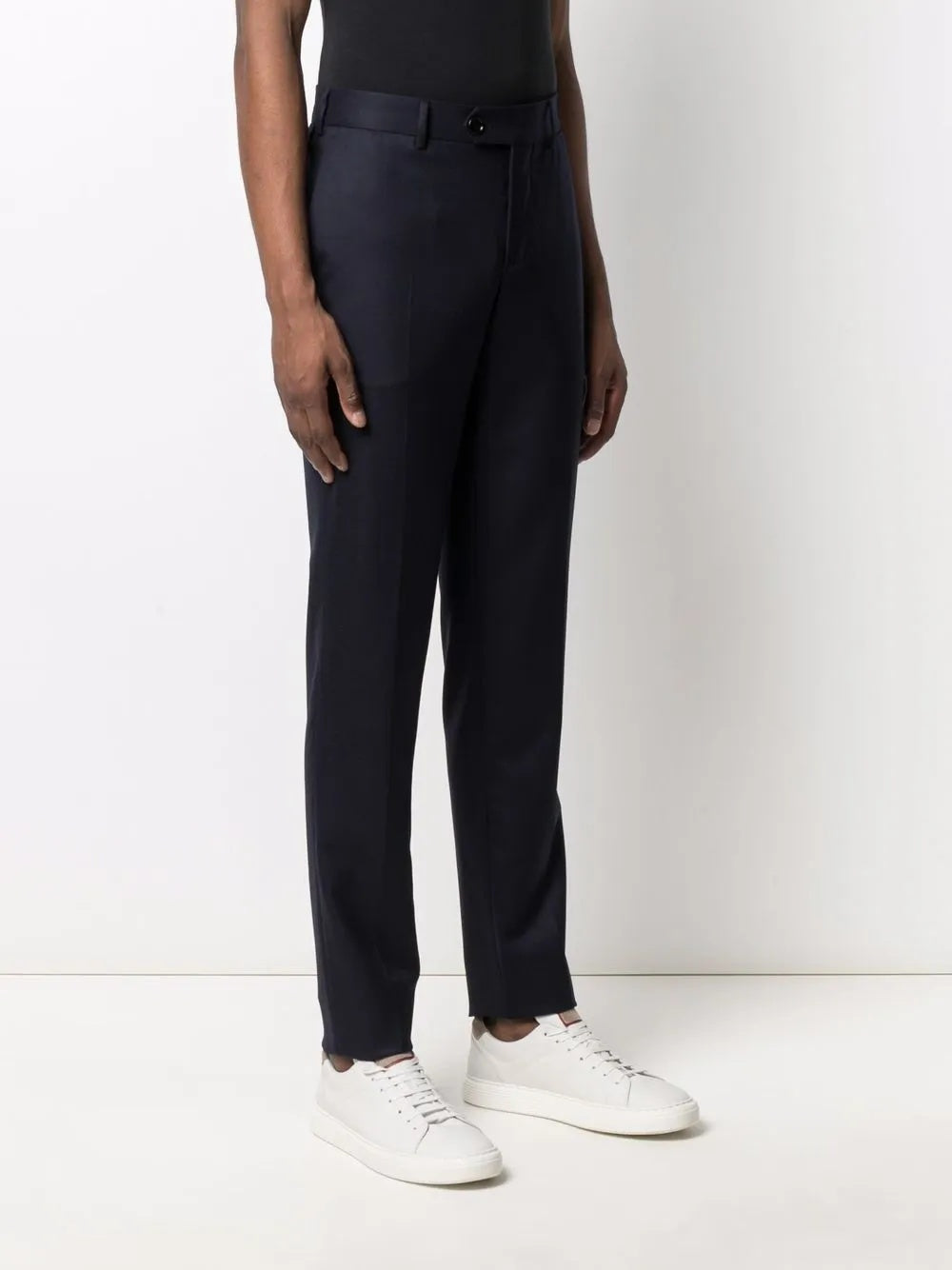 BRUNELLO CUCINELLI MEN'S BLACK TAILORED TROUSERS