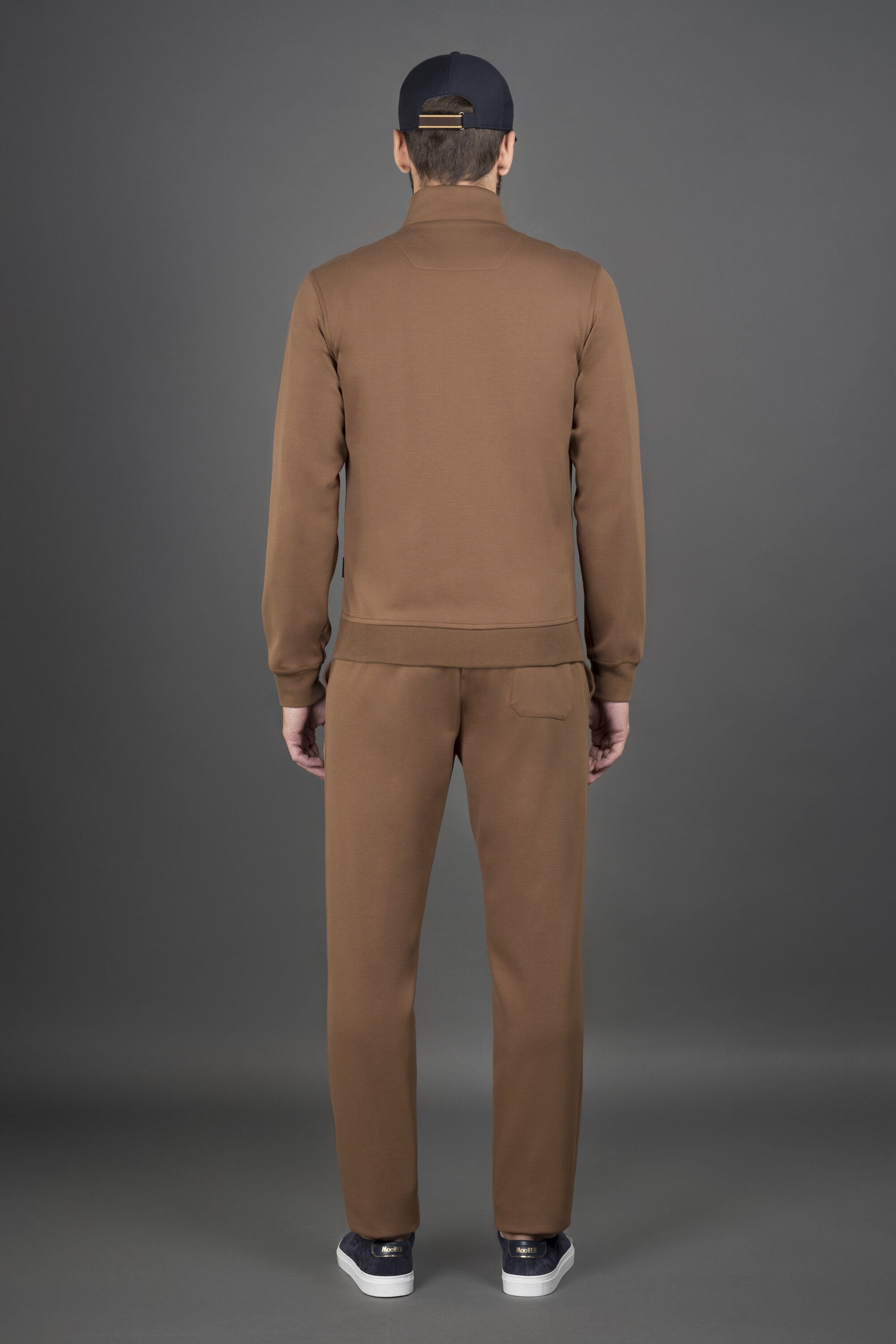 MOORER MEN'S BROWN ZIP UP JACKET