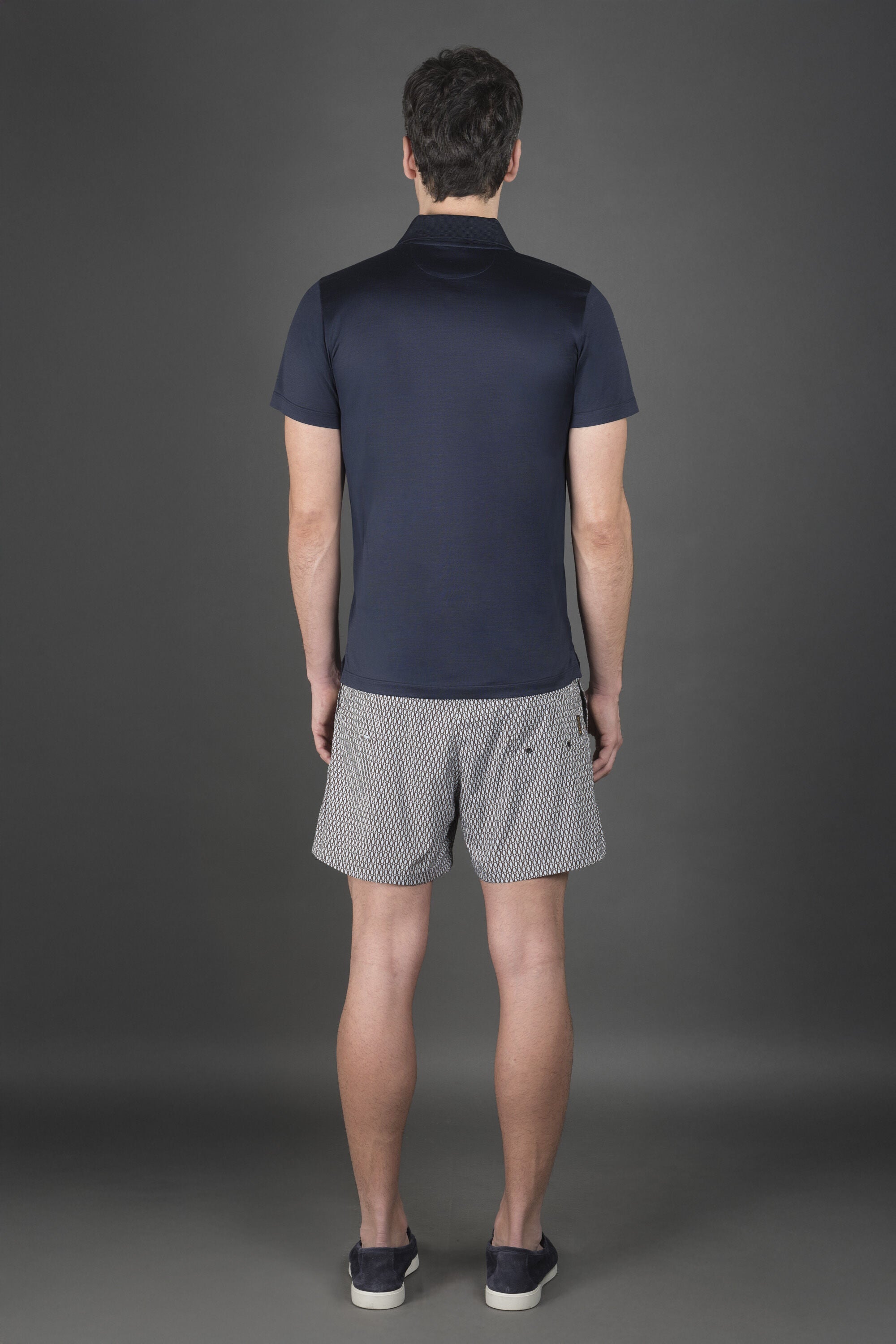 MOORER MEN'S NAVY SHORT SLEEVE SWEATER