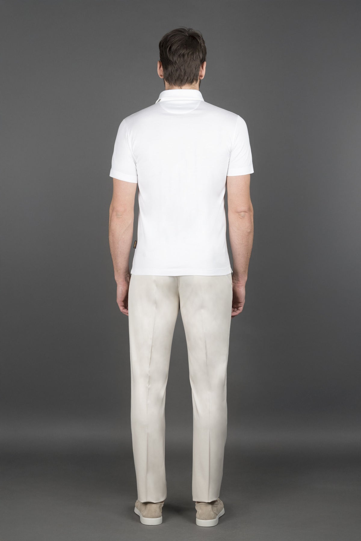 MOORER MEN'S WHITE SHORT-SLEEVE POLO SHIRT