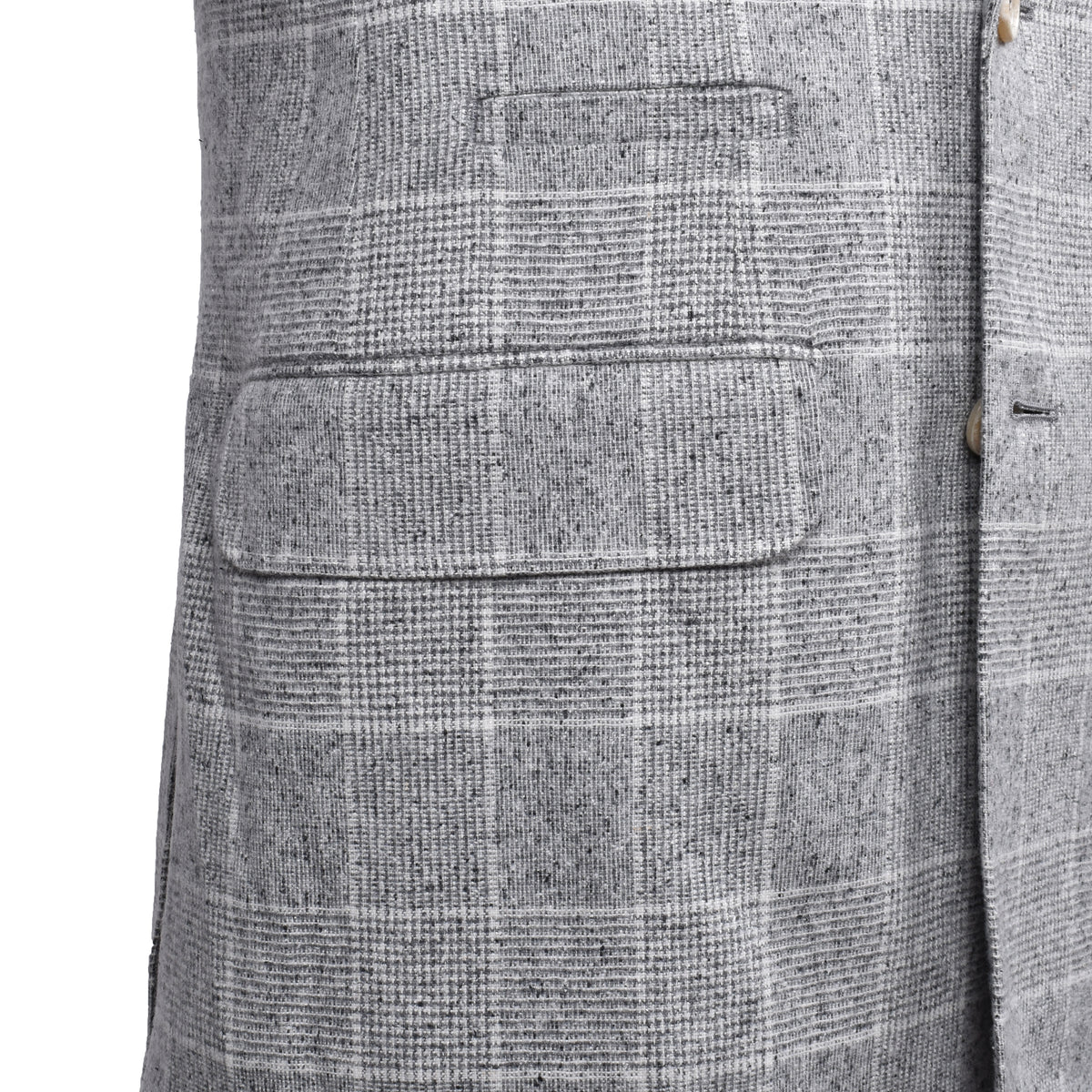 BRUNELLO CUCINELLI MEN'S GREY SILK WOOL DOUBLE BREASTED BLAZER