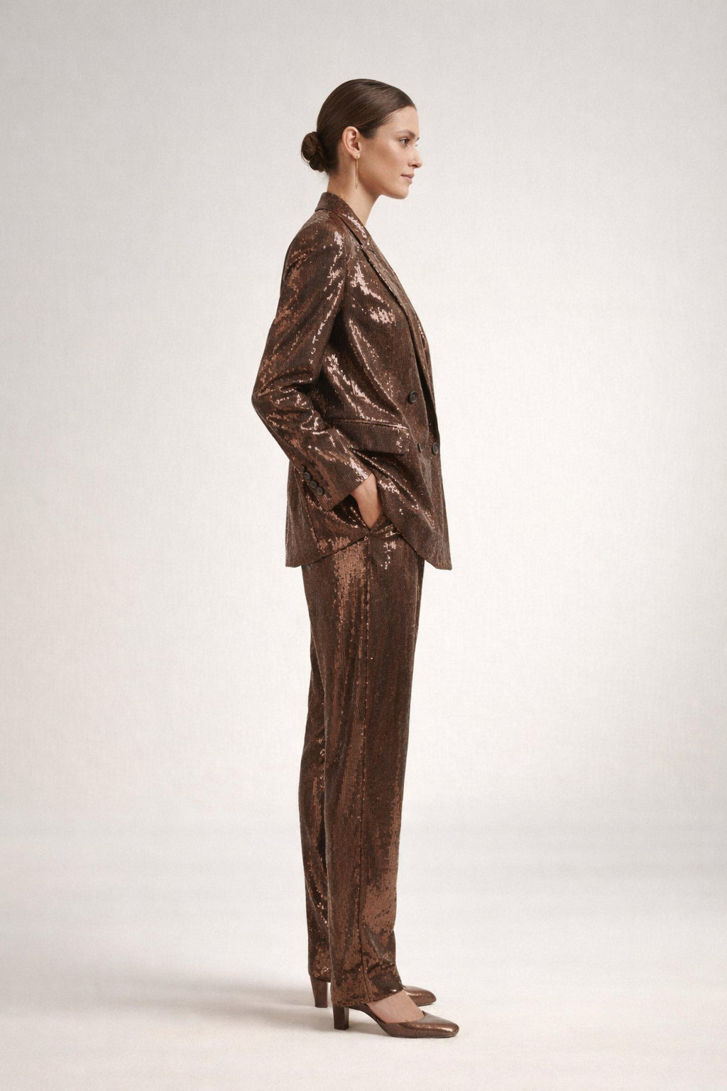 BRUNELLO CUCINELLI WOMEN'S PINE CONE SILK BLEND SEQUIN SUIT
