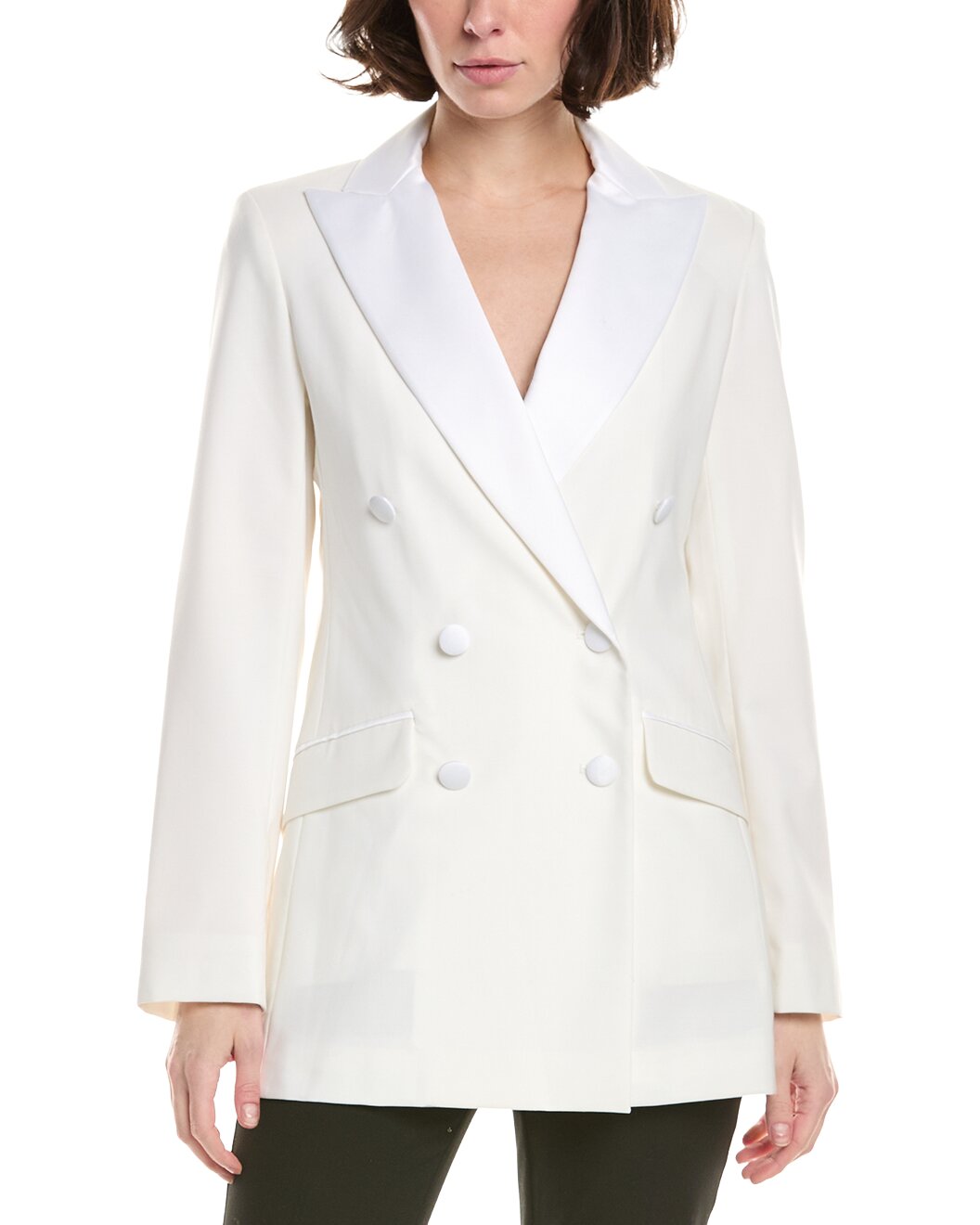 ELEVENTY WOMEN'S WHITE DOUBLE BREASTED BLAZER