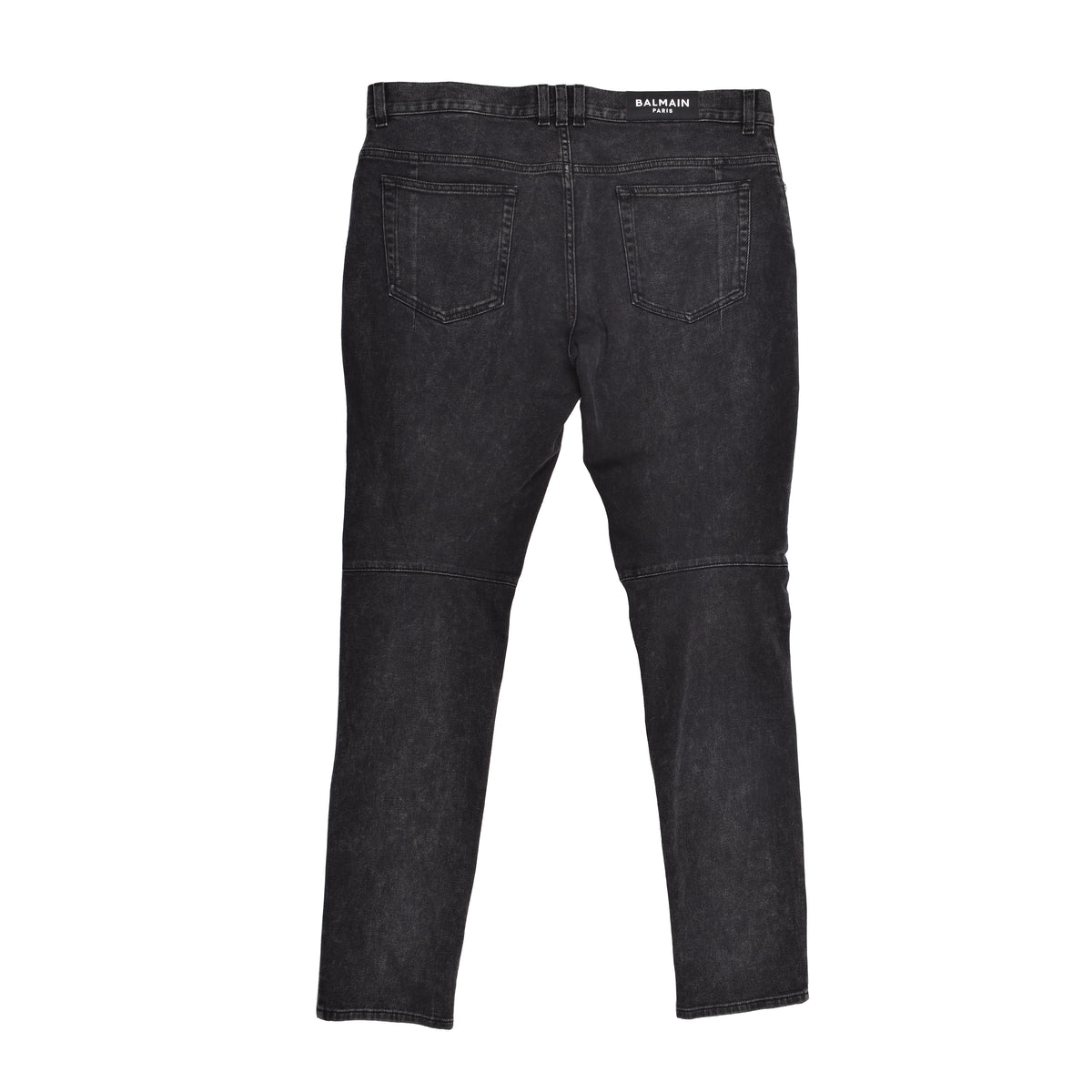 BALMAIN MEN'S BLACK RIBBED SLIM TROUSERS