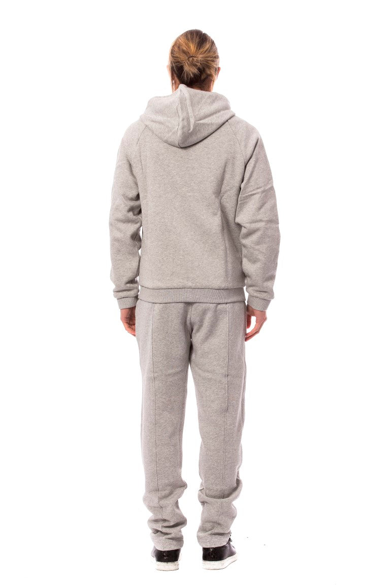 Billionaire Italian Couture Gray Cotton Hooded Sweatsuit