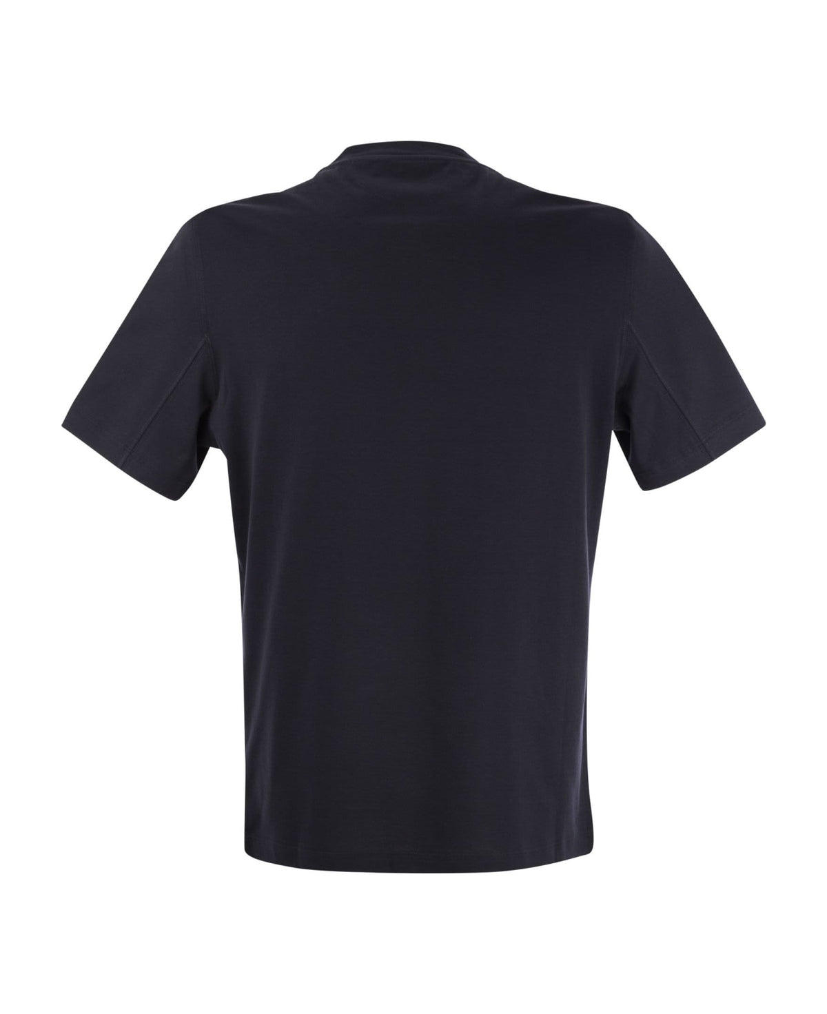 BRUNELLO CUCINELLI MEN'S NAVY GRAPHIC COTTON T-SHIRT