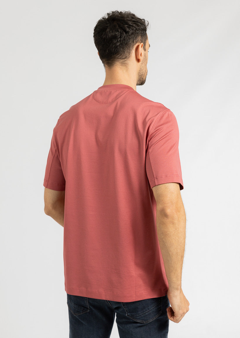 BRUNELLO CUCINELLI MEN'S RASPBERRY COTTON GRAPHIC T-SHIRT