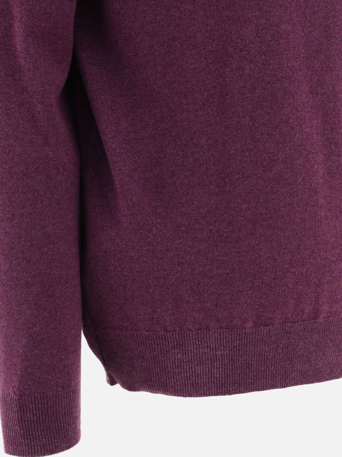 BRUNELLO CUCINELLI MEN'S PLUM CASHMERE CREWNECK SWEATER