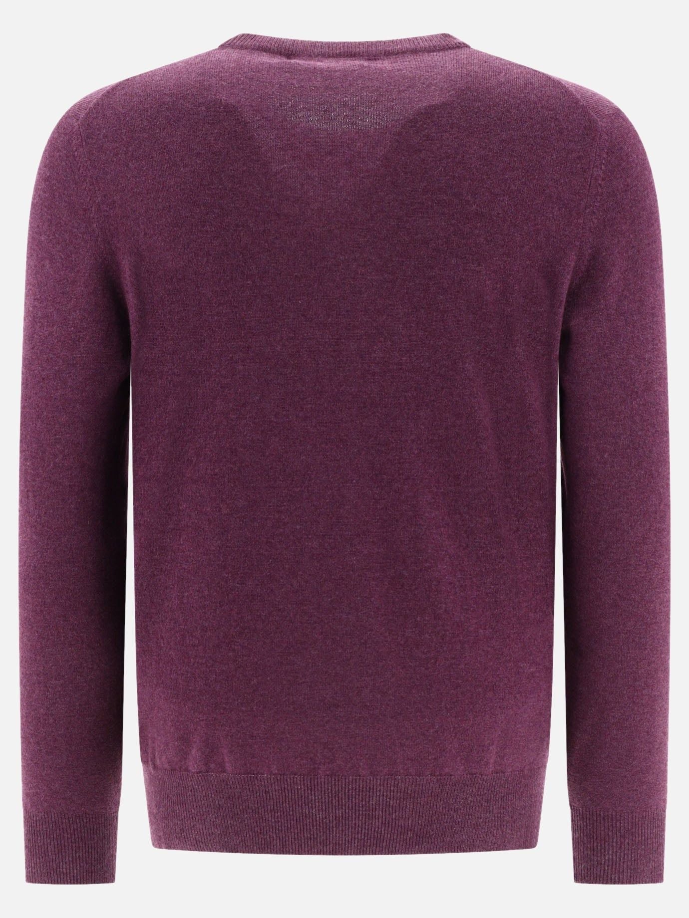 BRUNELLO CUCINELLI MEN'S PLUM CASHMERE CREWNECK SWEATER