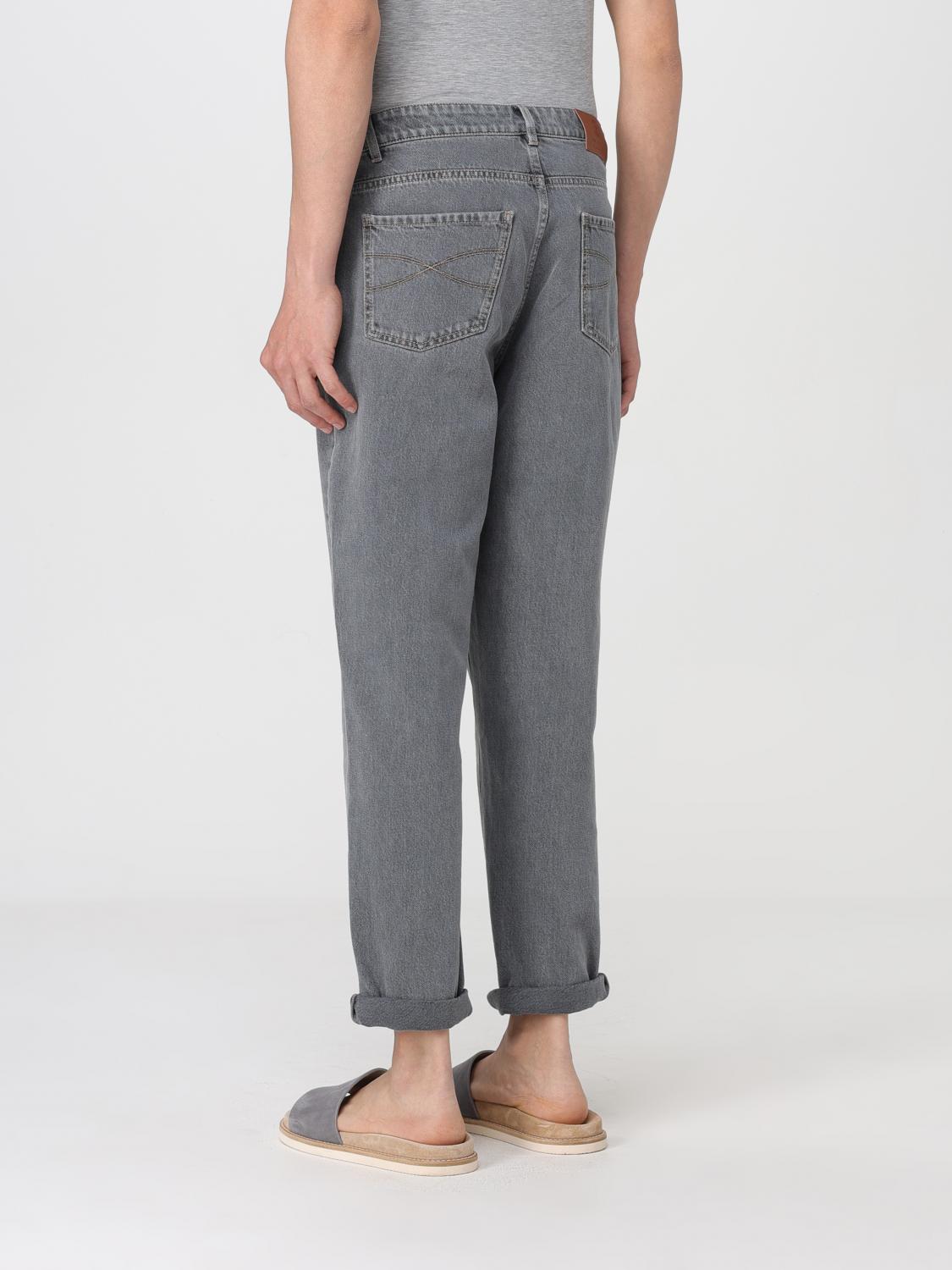 BRUNELLO CUCINELLI MEN'S LIGHT DENIM RELAXED TROUSERS