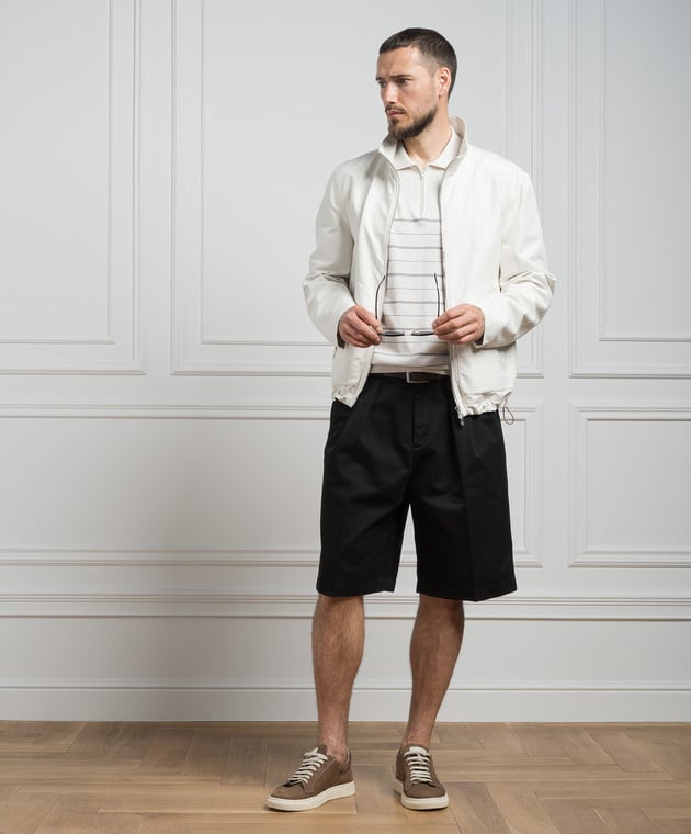 BRUNELLO CUCINELLI MEN'S BLACK TAILORED SHORTS