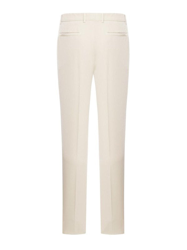 BRUNELLO CUCINELLI MEN'S CREAM TAILORED TROUSERS