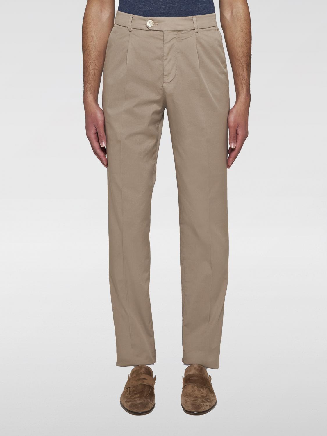 BRUNELLO CUCINELLI MEN'S CIGAR TAILORED TROUSERS