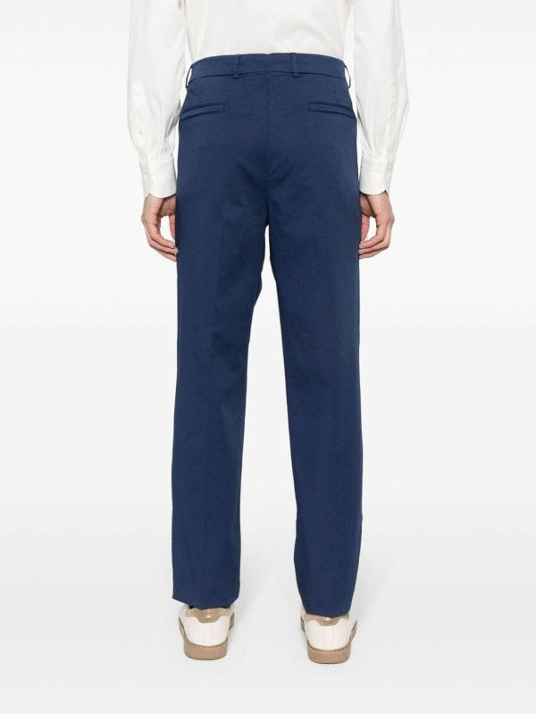 BRUNELLO CUCINELLI MEN'S DARK BLUE TAILORED TROUSERS