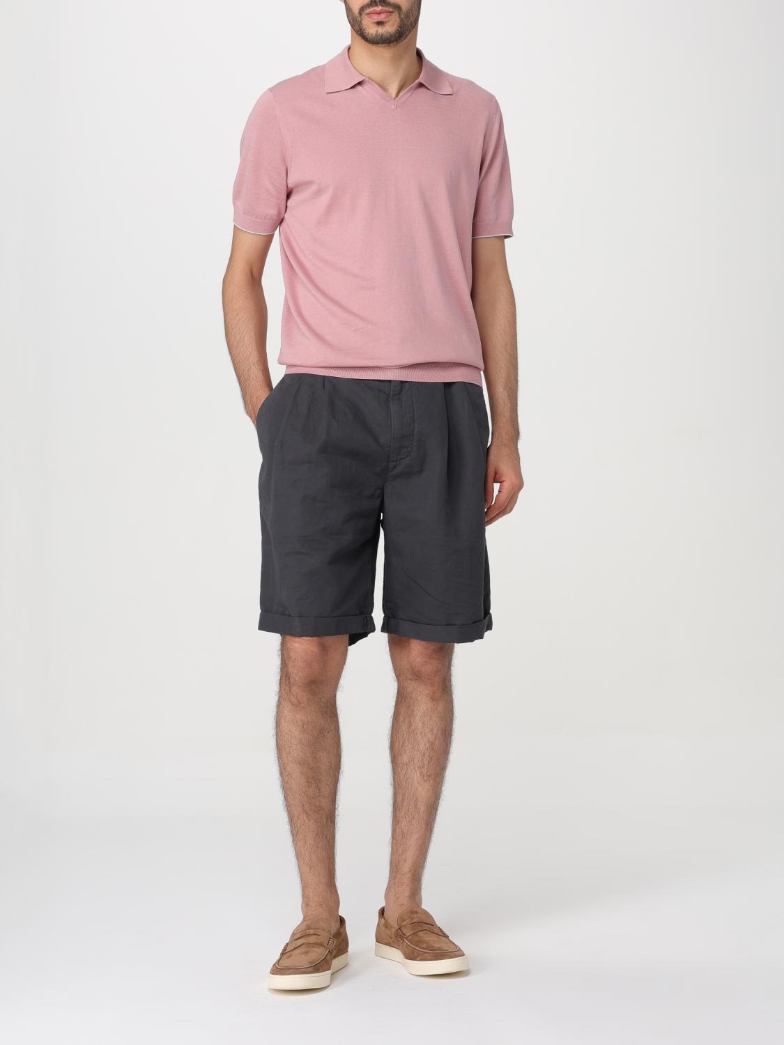 BRUNELLO CUCINELLI MEN'S ANTHRACITE LINEN BLEND TAILORED SHORTS