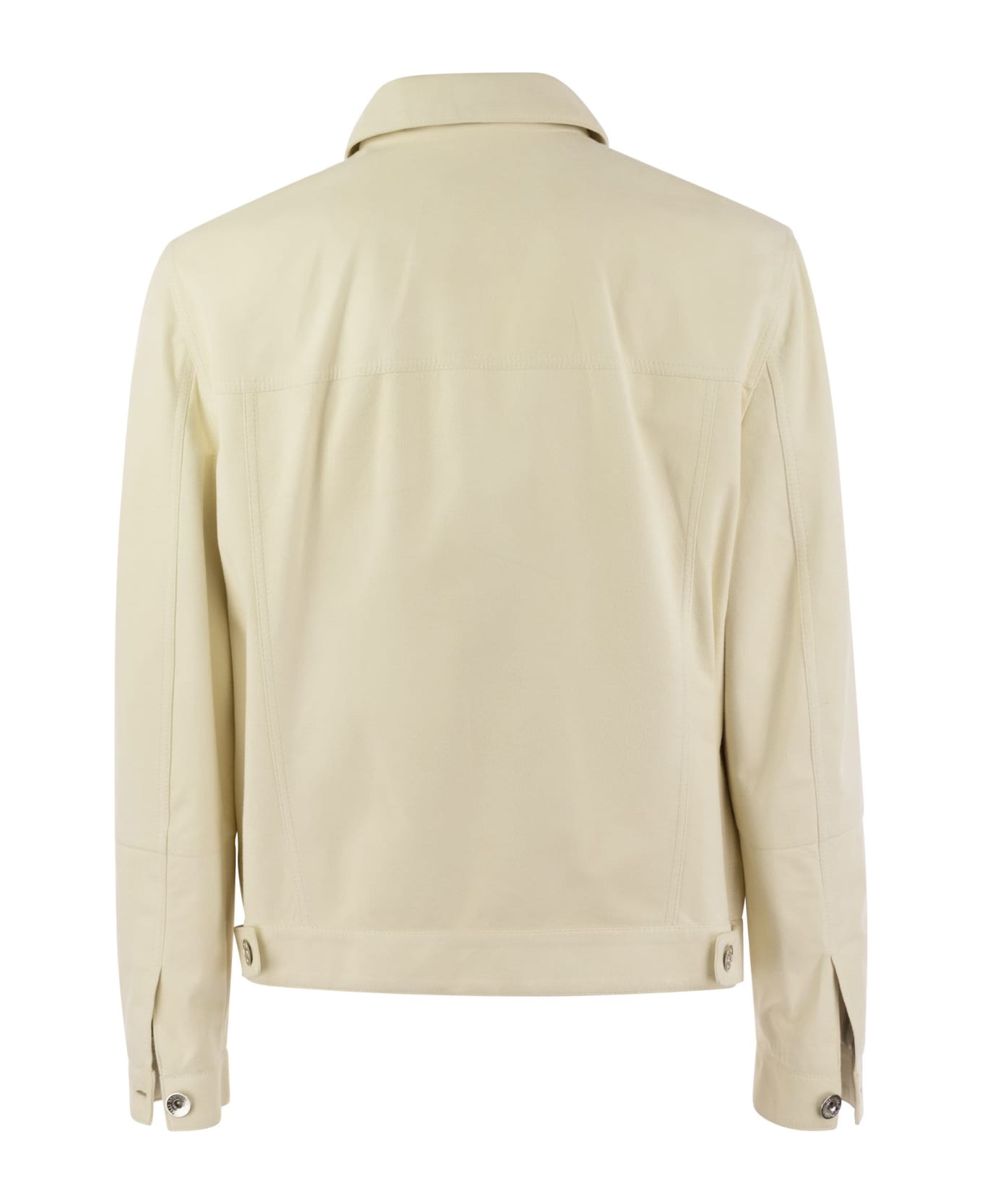 BRUNELLO CUCINELLI MEN'S CREAM TAILORED JACKET WITH POCKETS