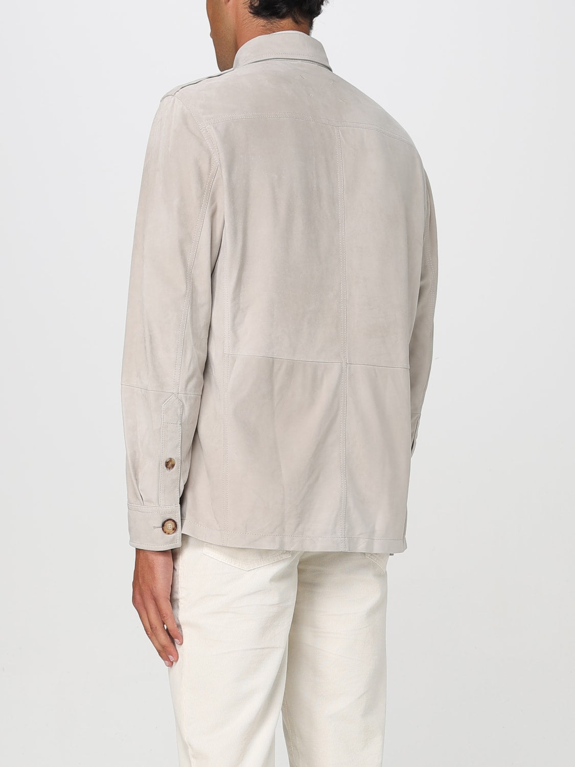 BRUNELLO CUCINELLI MEN'S ROPE SUEDE UTILITY JACKET