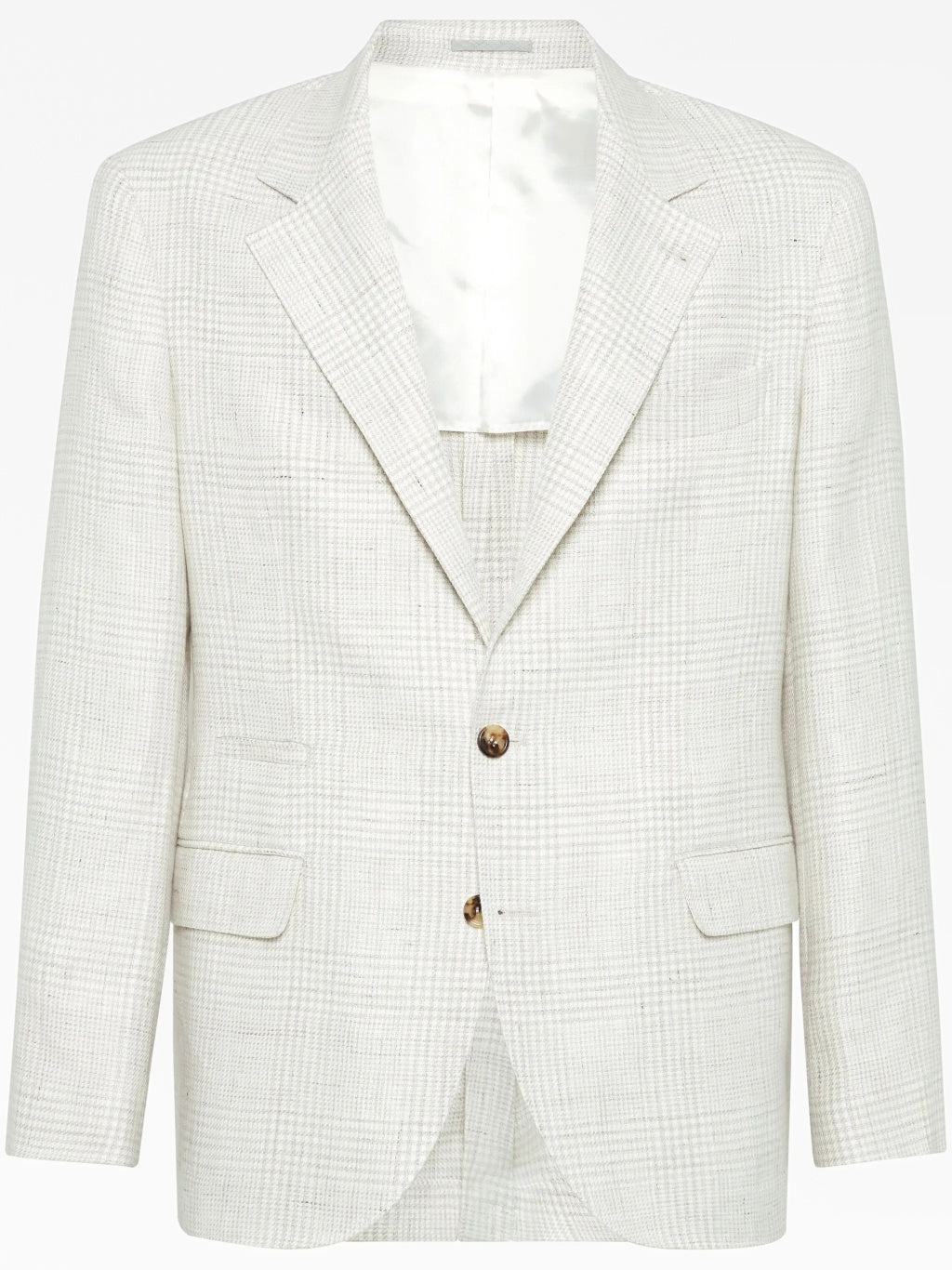 BRUNELLO CUCINELLI MEN'S IVORY LINEN WOOL BLAZER