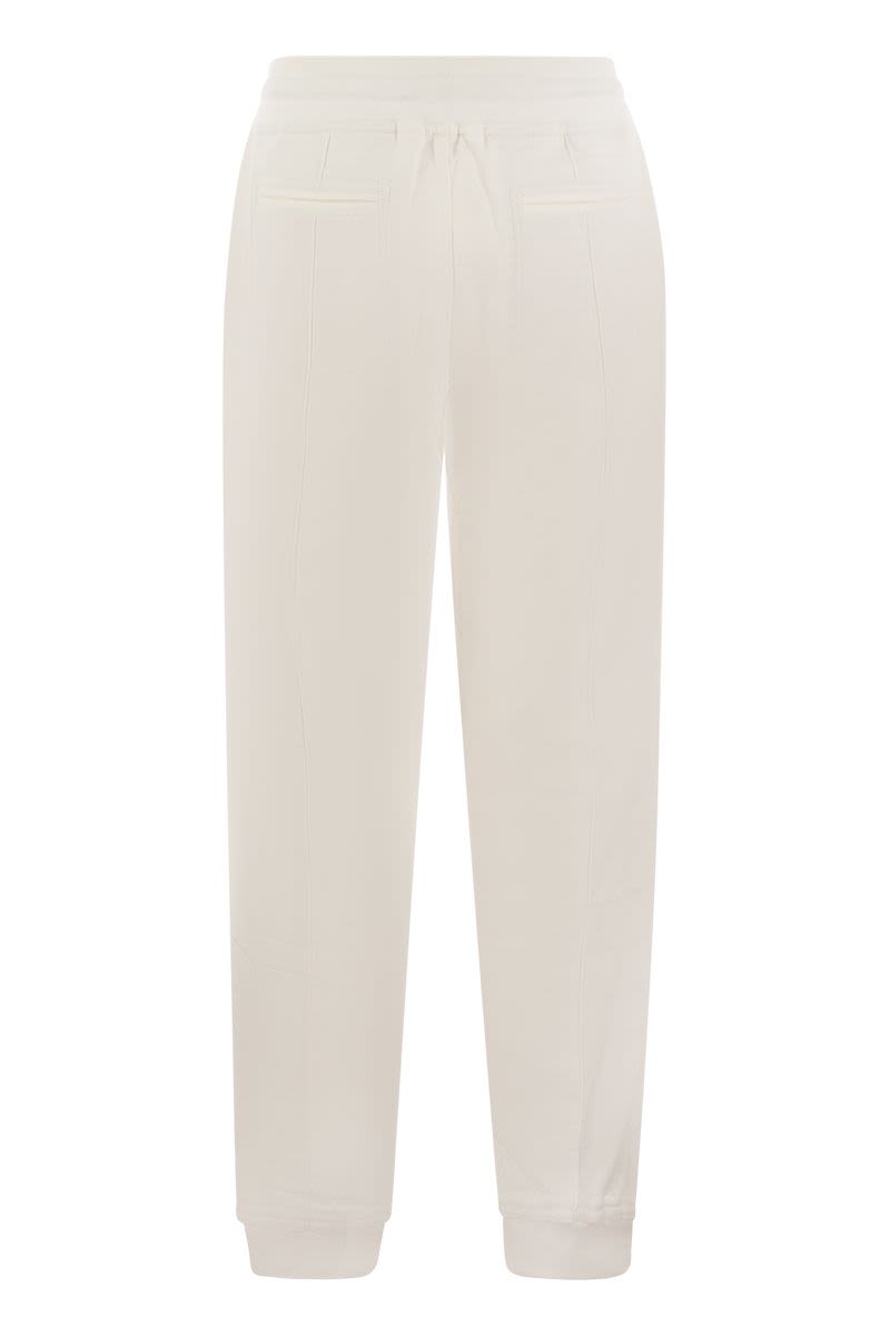 BRUNELLO CUCINELLI MEN'S OFF WHITE COTTON JOGGER PANTS