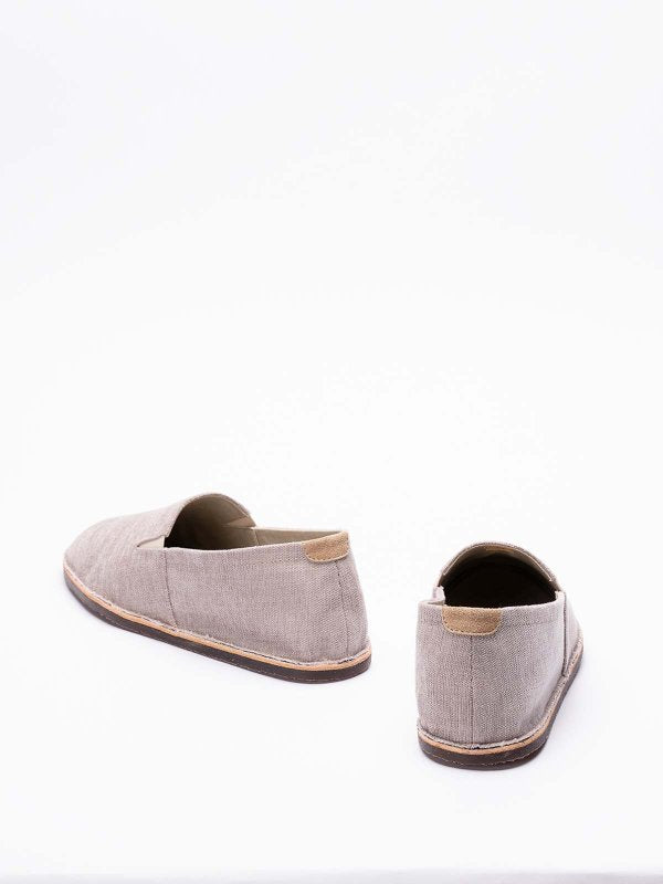 BRUNELLO CUCINELLI MEN'S TAUPE SLIP-ON SHOES