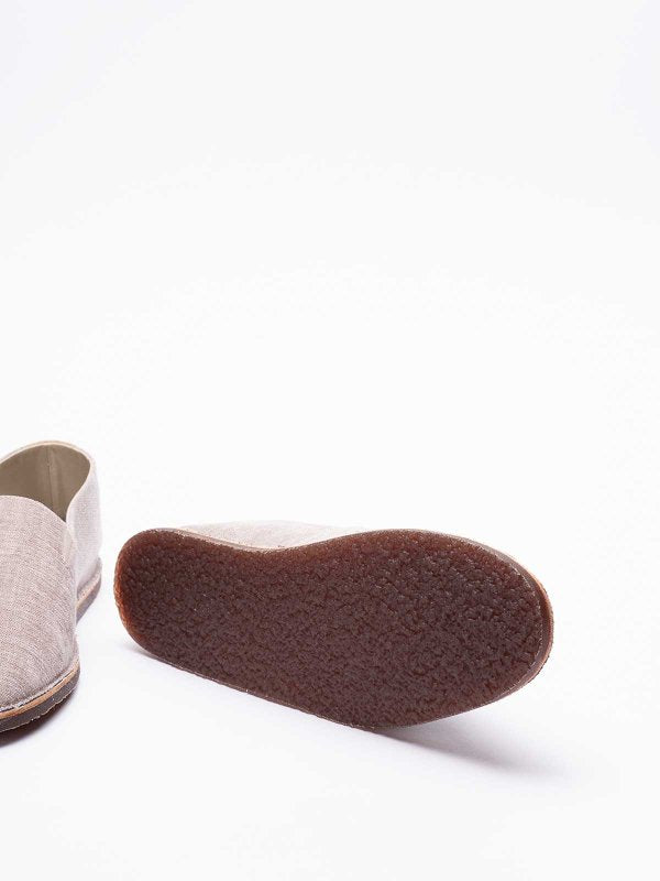 BRUNELLO CUCINELLI MEN'S TAUPE SLIP-ON SHOES