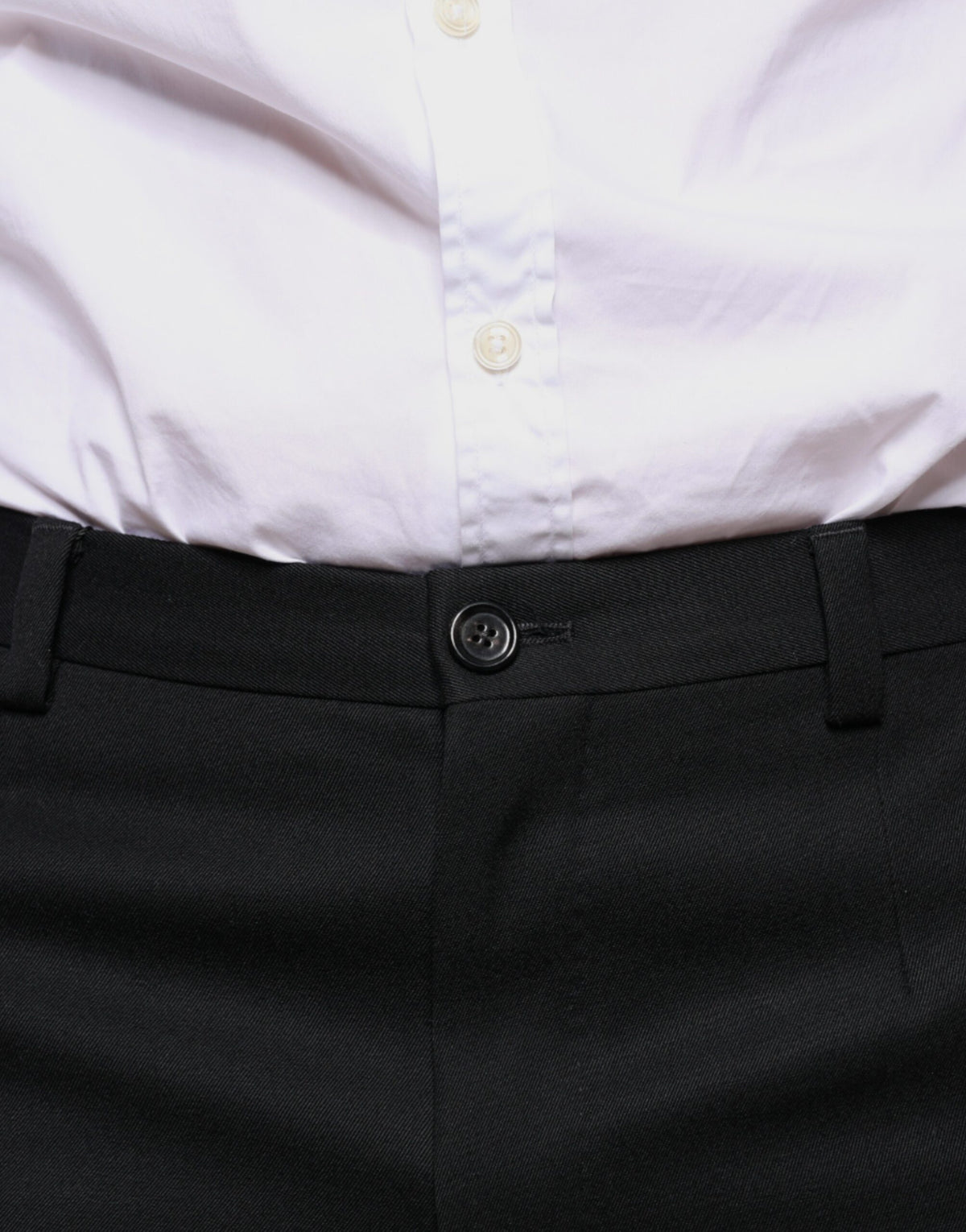 Dolce & Gabbana Black Wool Skinny Men Dress Pants