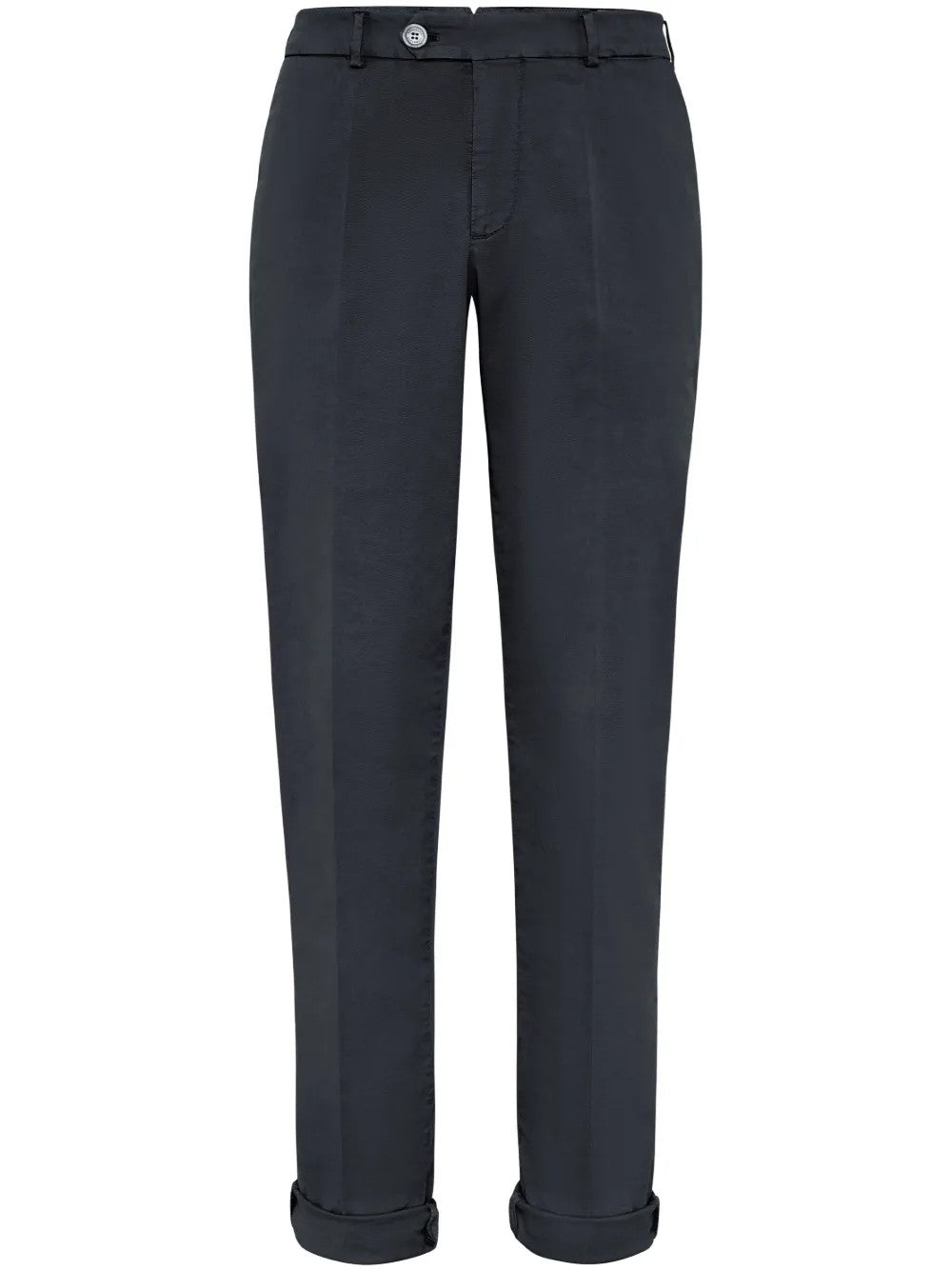 BRUNELLO CUCINELLI MEN'S DARK GREY TAILORED TROUSERS
