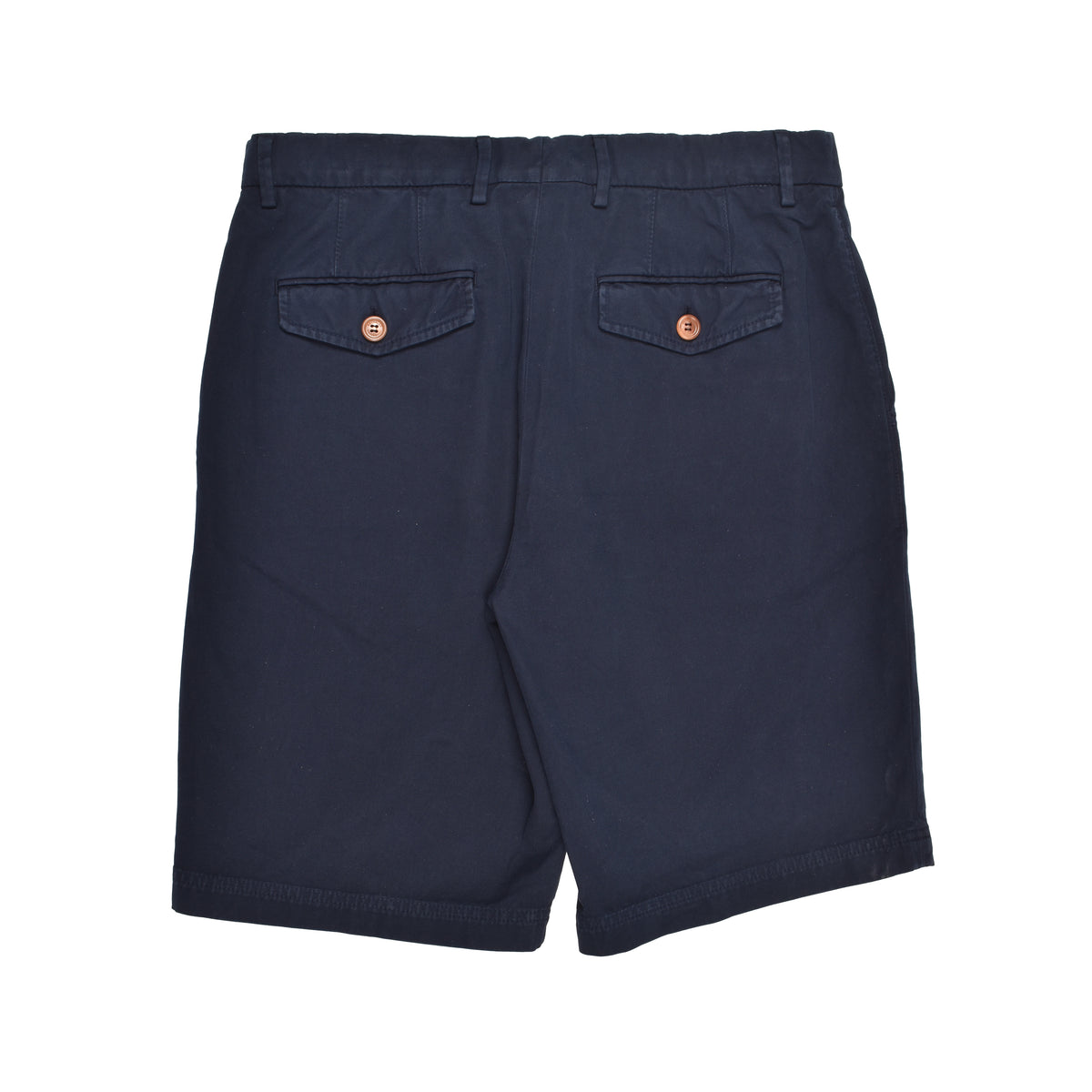BRUNELLO CUCINELLI MEN'S NAVY TAILORED COTTON SHORTS