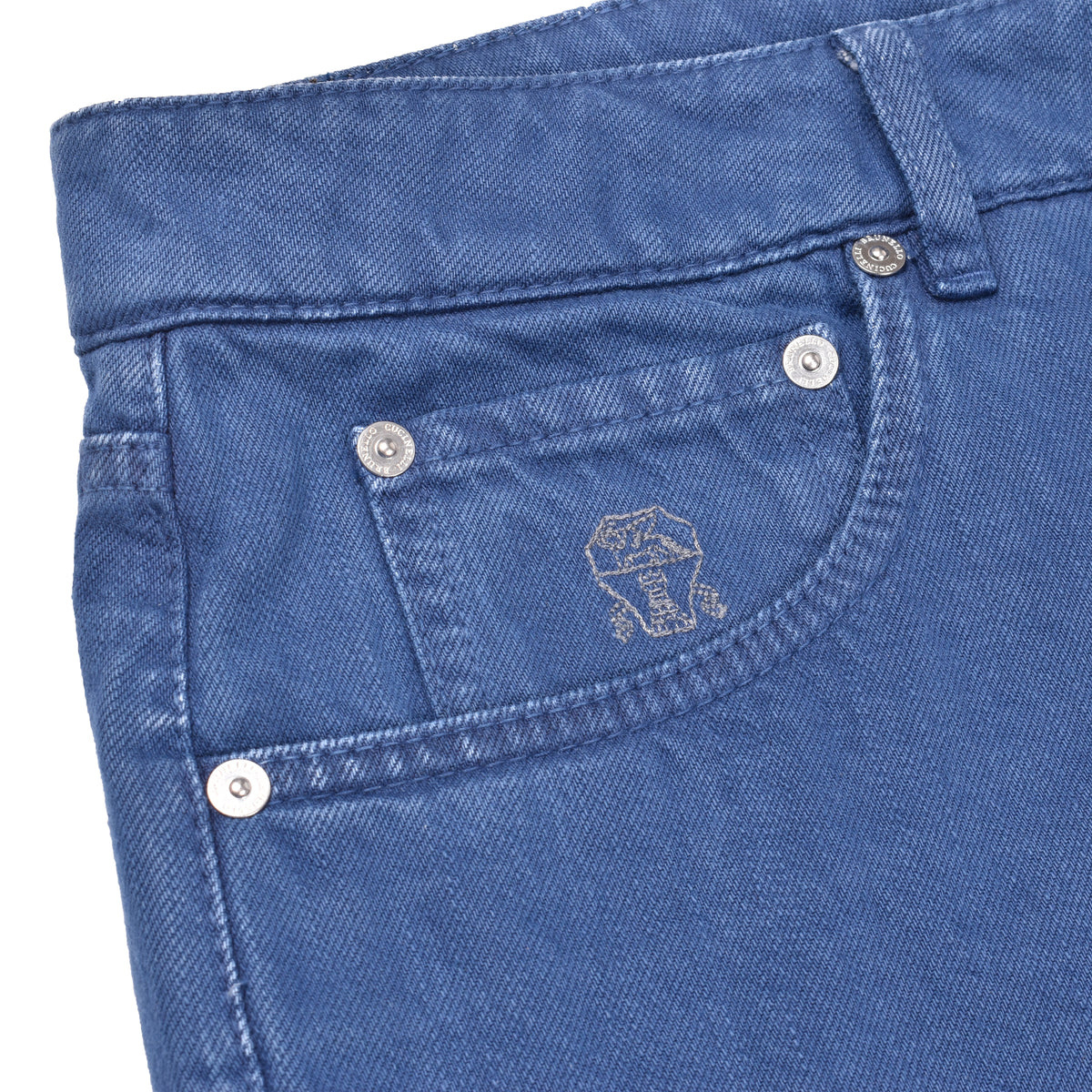 BRUNELLO CUCINELLI MEN'S BLUE LEISURE FIT TROUSERS
