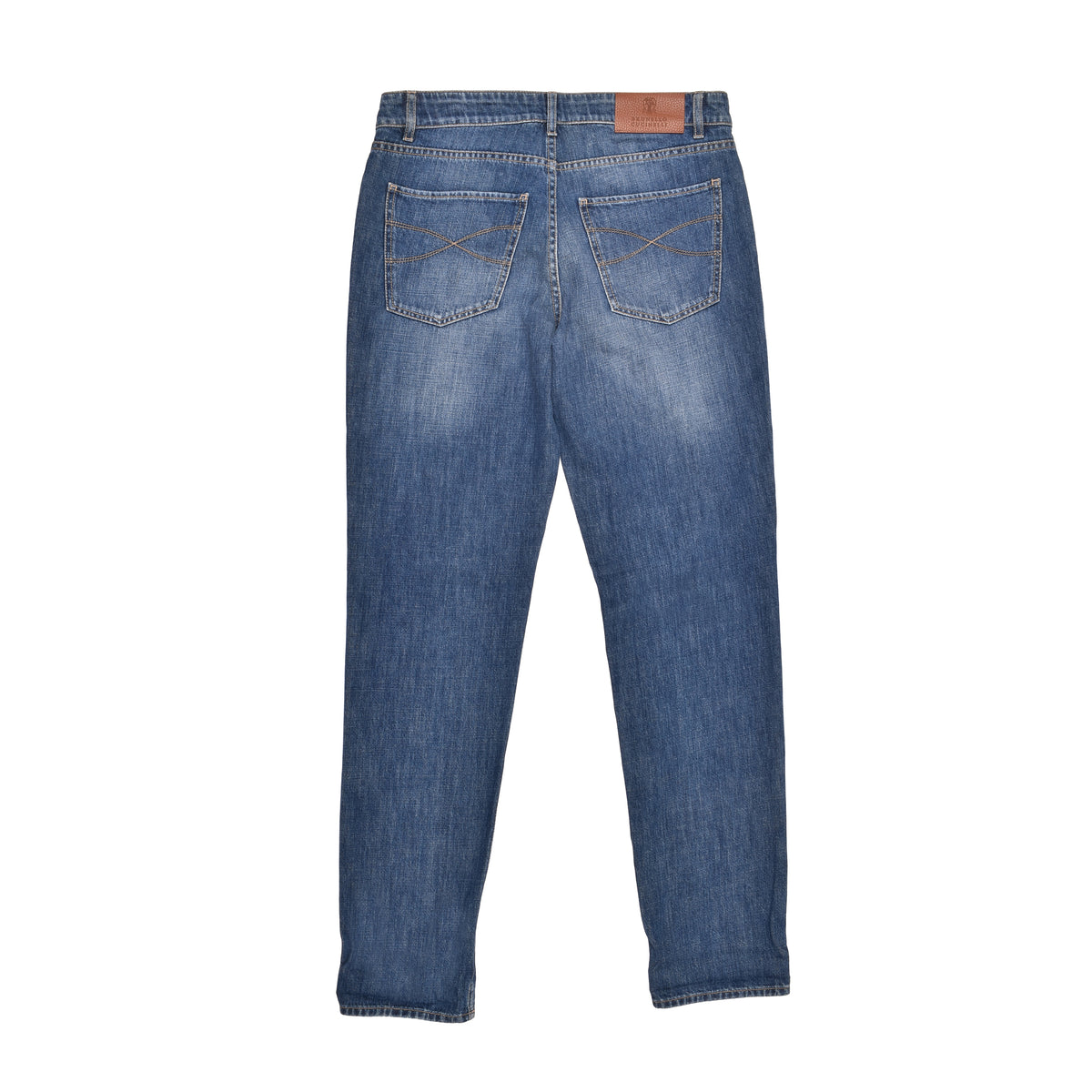 BRUNELLO CUCINELLI MEN'S MEDIUM DENIM FIVE-POCKET JEANS