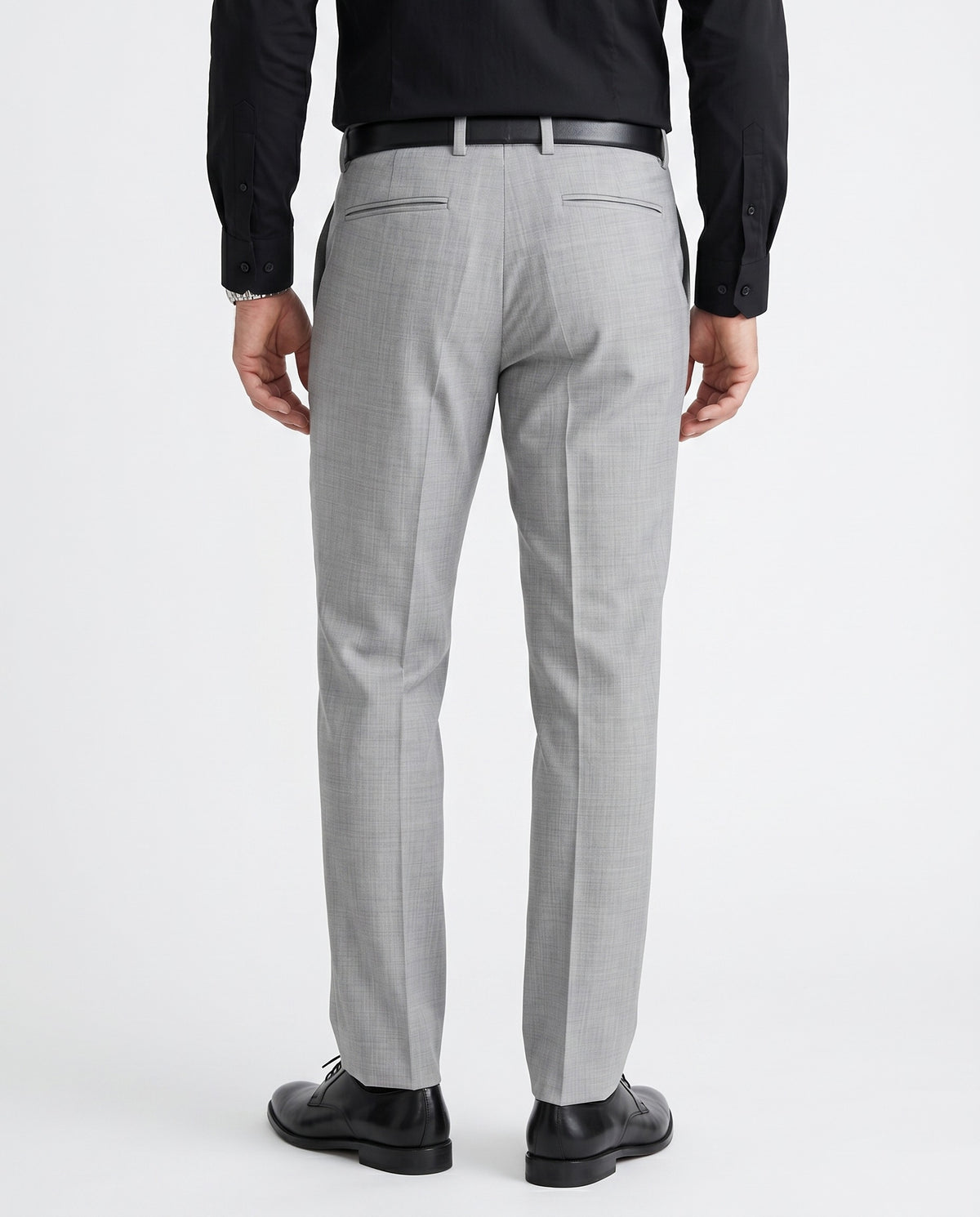 BRUNELLO CUCINELLI MEN'S LIGHT GREY WOOL TROUSERS