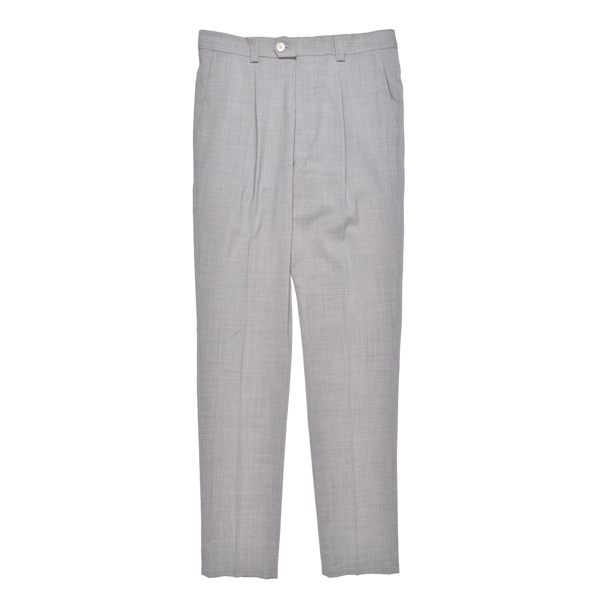 BRUNELLO CUCINELLI MEN'S LIGHT GREY WOOL TROUSERS