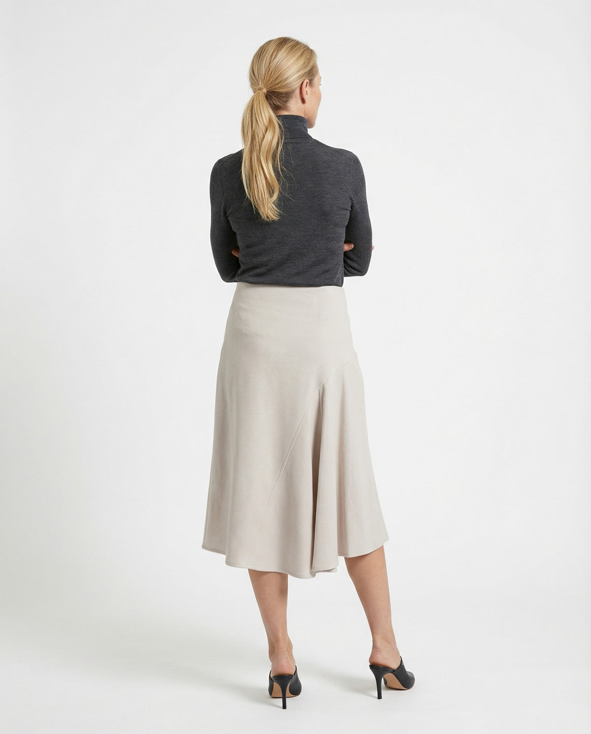 BRUNELLO CUCINELLI WOMEN'S OFF WHITE MIDI SKIRT