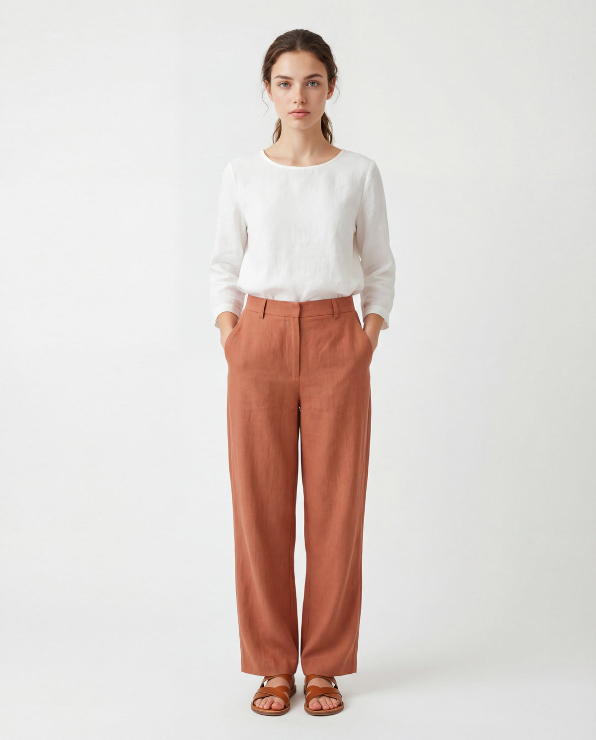 BRUNELLO CUCINELLI WOMEN'S CLAY WIDE LEG TROUSERS
