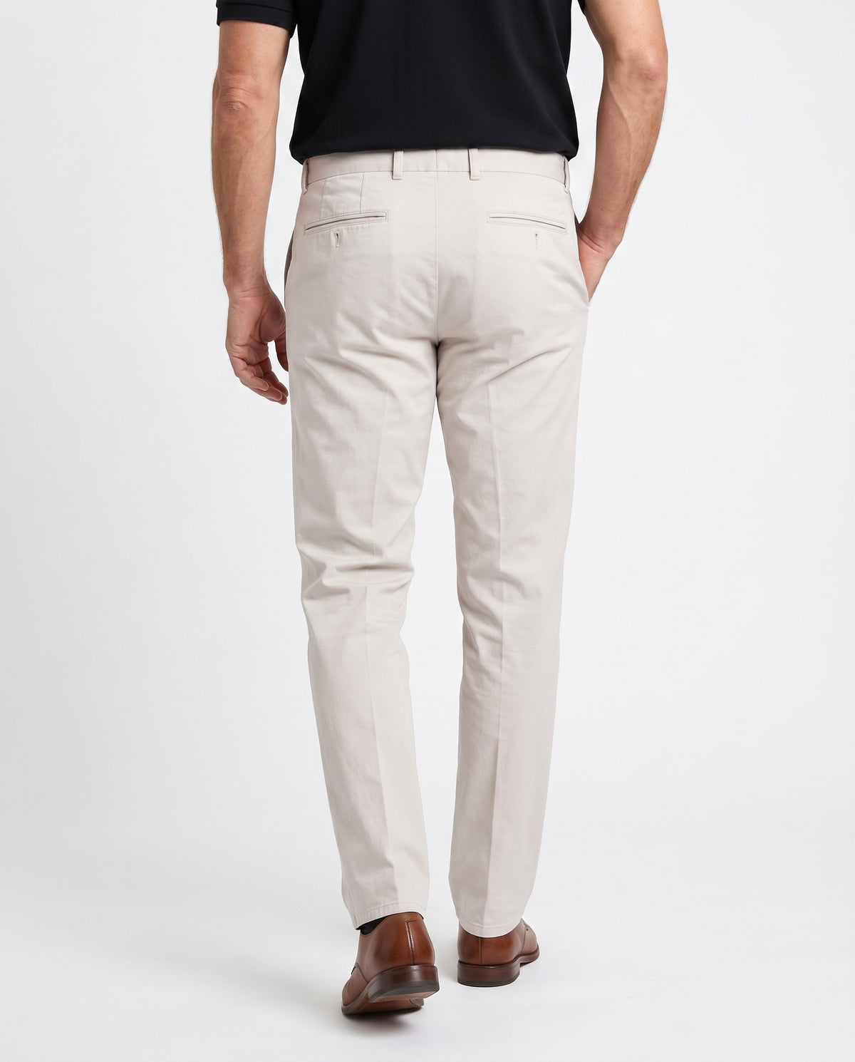 BRUNELLO CUCINELLI MEN'S LIGHT BEIGE TAILORED TROUSERS