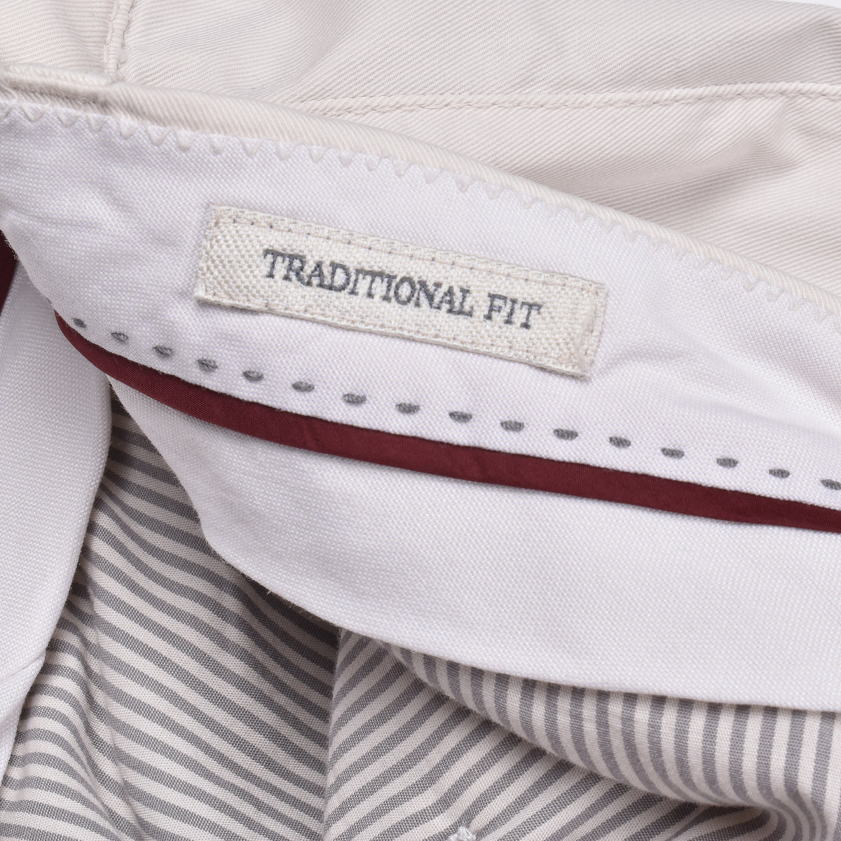 BRUNELLO CUCINELLI MEN'S LIGHT BEIGE TAILORED TROUSERS
