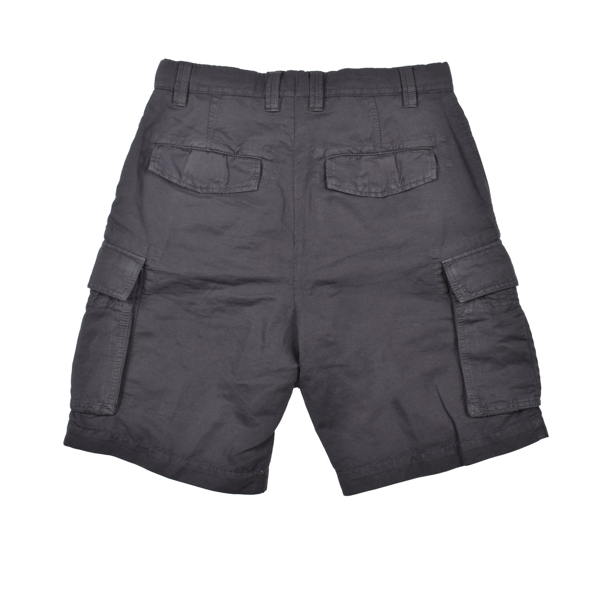 BRUNELLO CUCINELLI MEN'S DARK GREY LINEN BLEND SHORTS