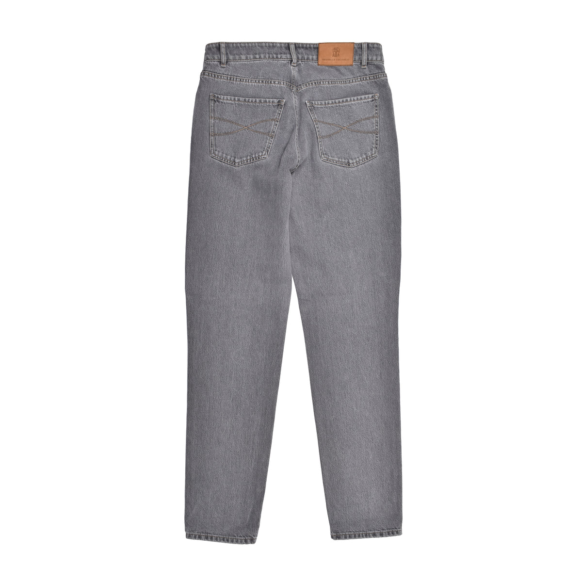 BRUNELLO CUCINELLI MEN'S GRAY STRAIGHT DENIM TROUSERS