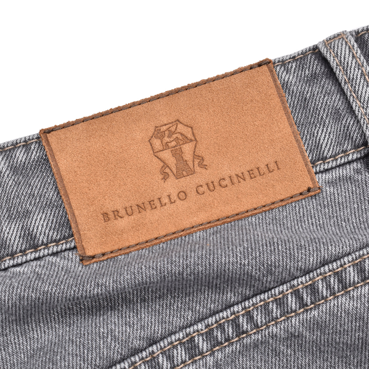 BRUNELLO CUCINELLI MEN'S GRAY STRAIGHT DENIM TROUSERS