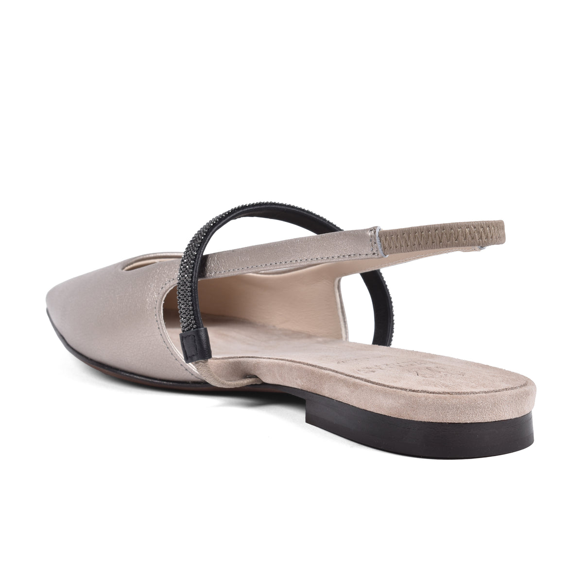 BRUNELLO CUCINELLI WOMEN'S METALLIC LEATHER SLINGBACK SHOES