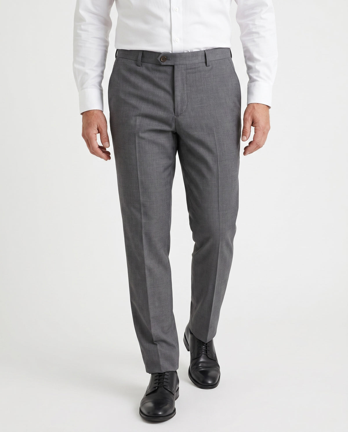 BRUNELLO CUCINELLI MEN'S GREY VIRGIN WOOL TROUSERS